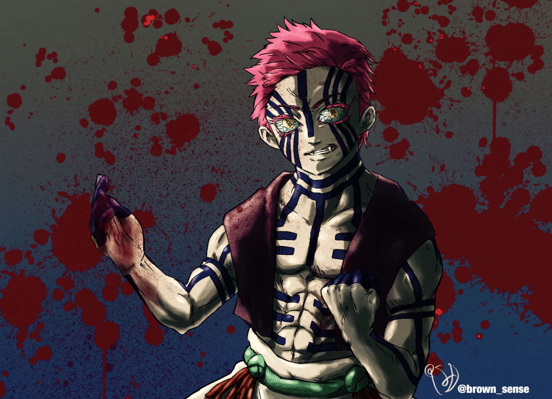 1080P, Akaza (Demon Slayer: Kimetsu no Yaiba), Anime, Demon Slayer: Kimetsu no Yaiba, HD Wallpaper