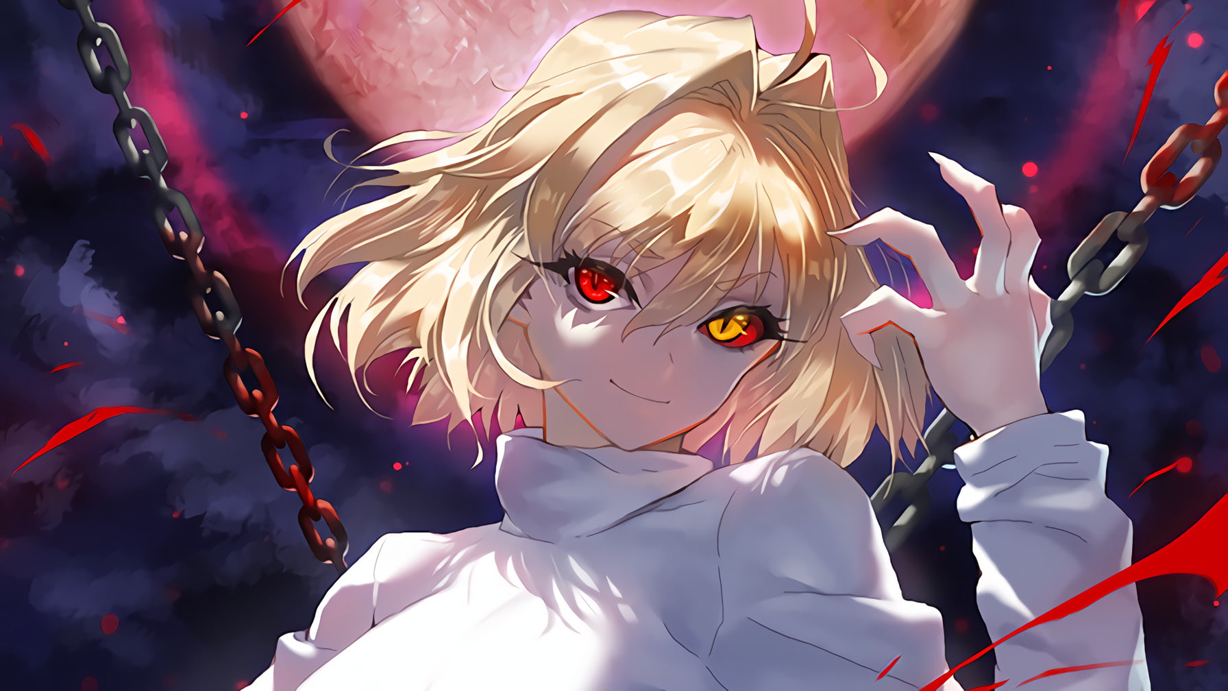 720P, Tsukihime, Anime, Arcueid Brunestud, Heterochromia, HD Wallpaper