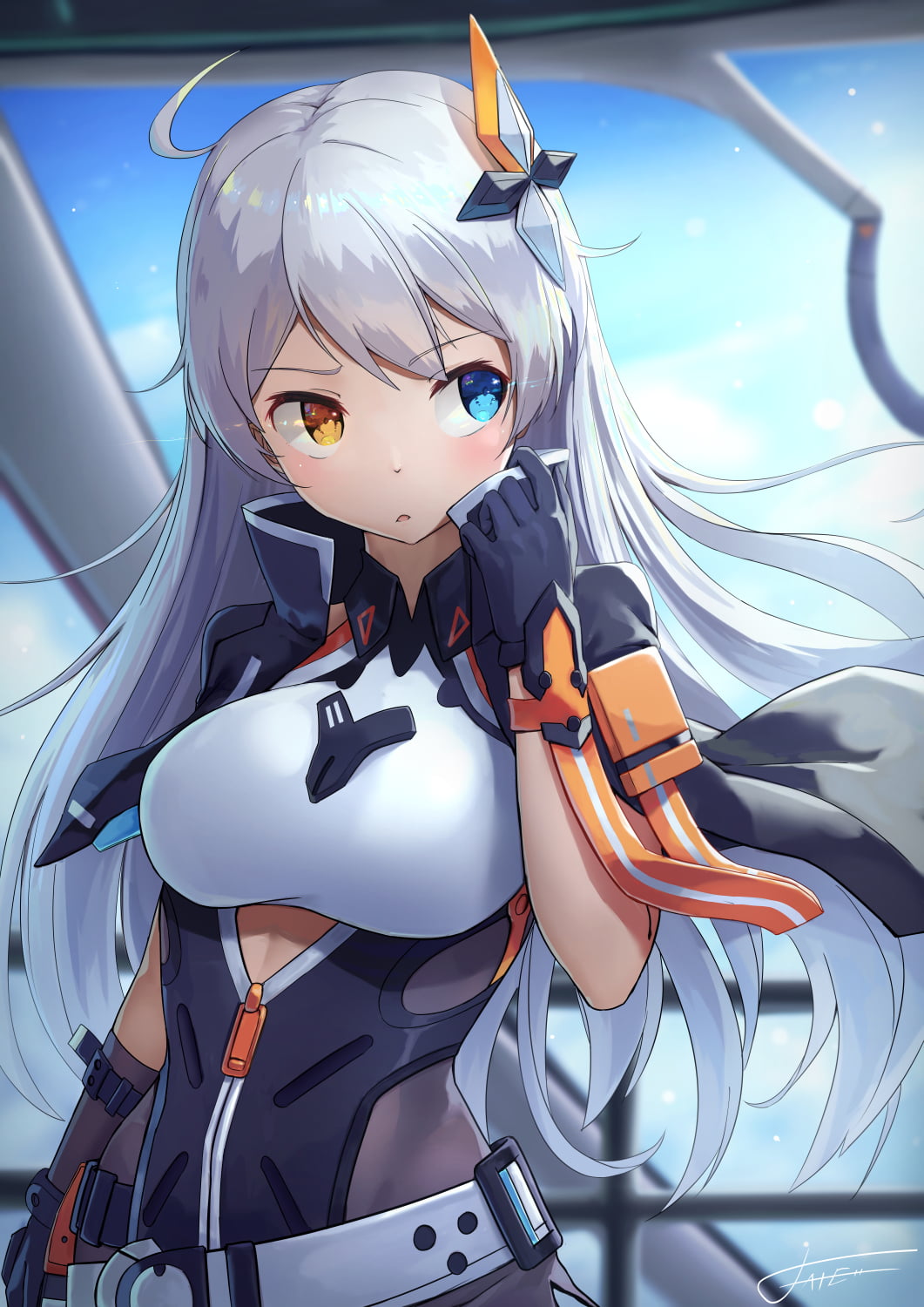 blue eyes, Honkai Impact, portrait display, anime, Honkai Impact 3rd, artwork, digital art, vertical, anime girls, green eyes, 720P, open mouth, heterochromia, Phone HD Wallpaper