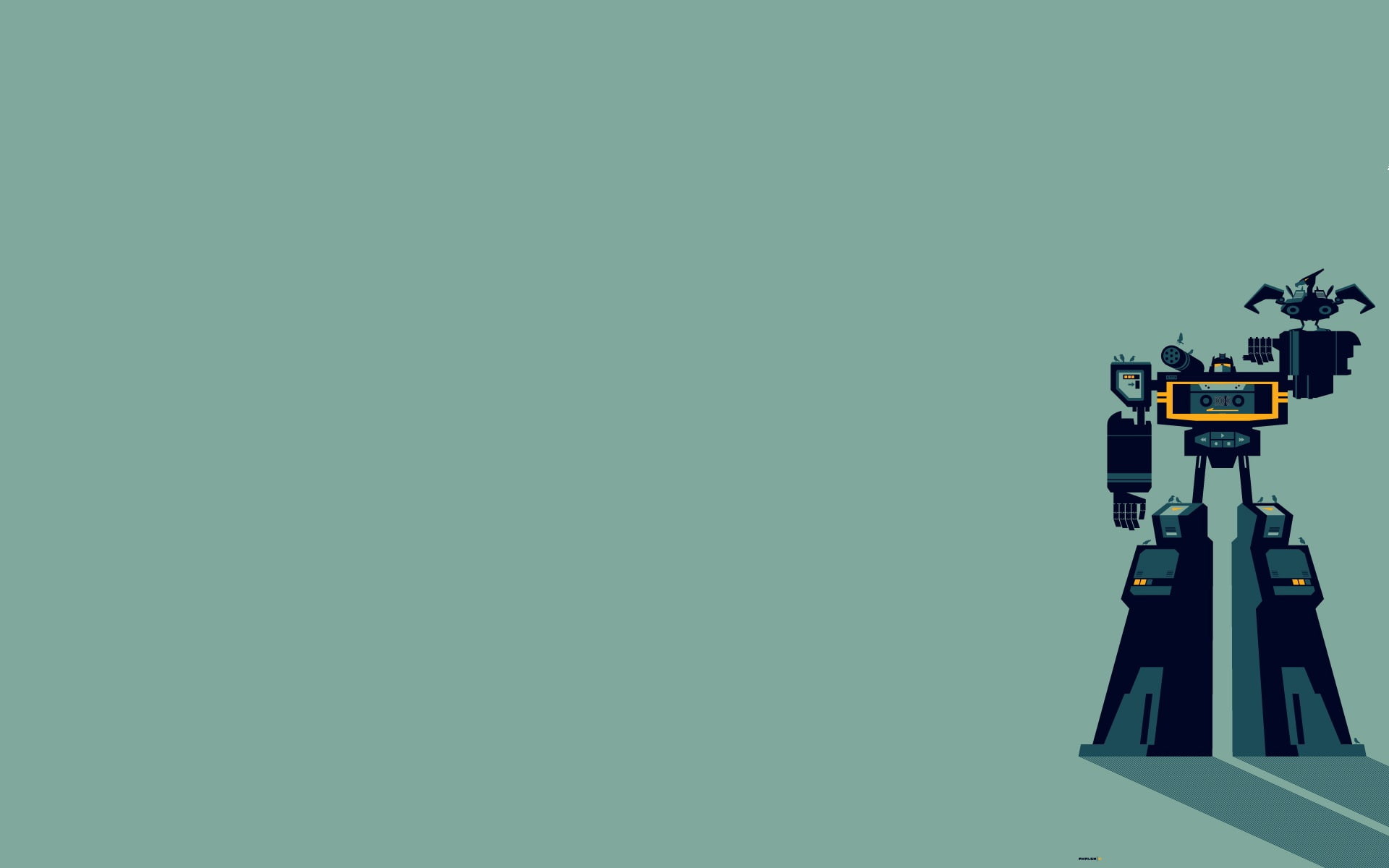 minimal, cartoon/comic, hd, wave, robot, 1080P, transformers, sound, HD Wallpaper