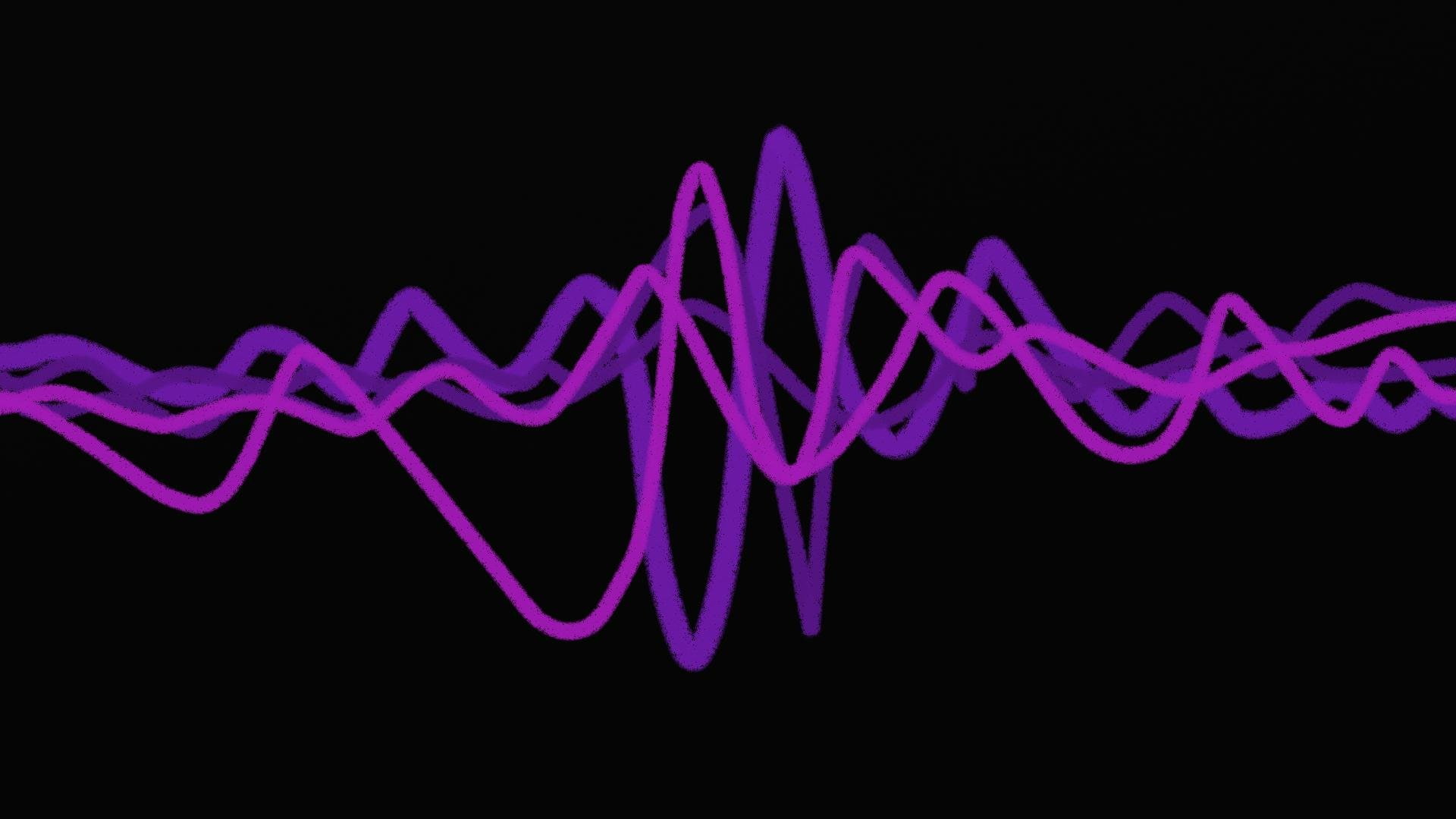 1080P, wave, artwork, sound, purple, HD Wallpaper