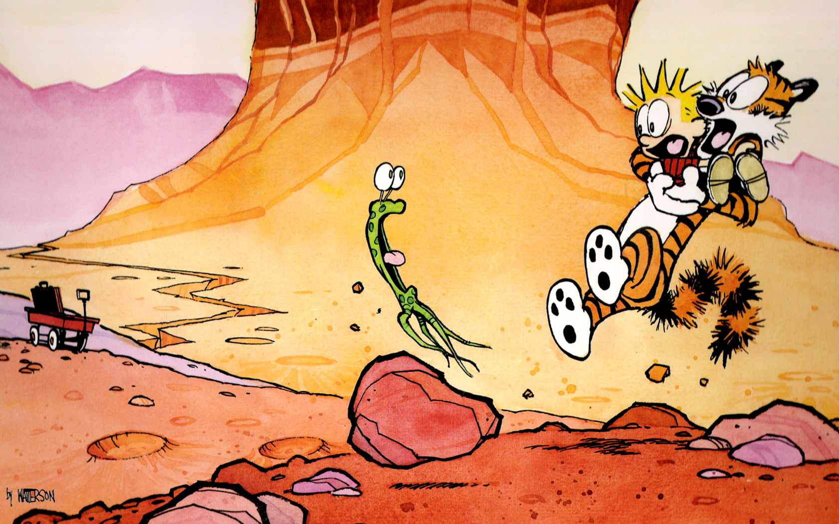 hobbes, and, cartoon/comic, 720P, hd, calvin, HD Wallpaper