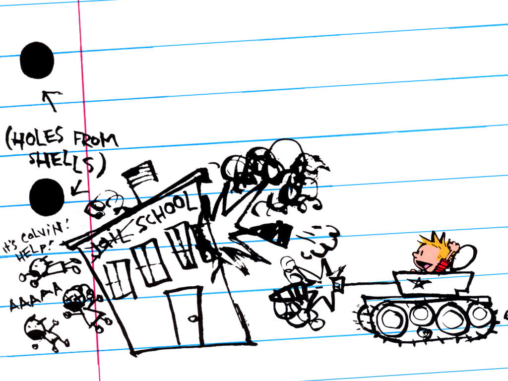sketch, and, drawing, 480P, hobbes, cartoon/comic, calvin, hd, HD Wallpaper