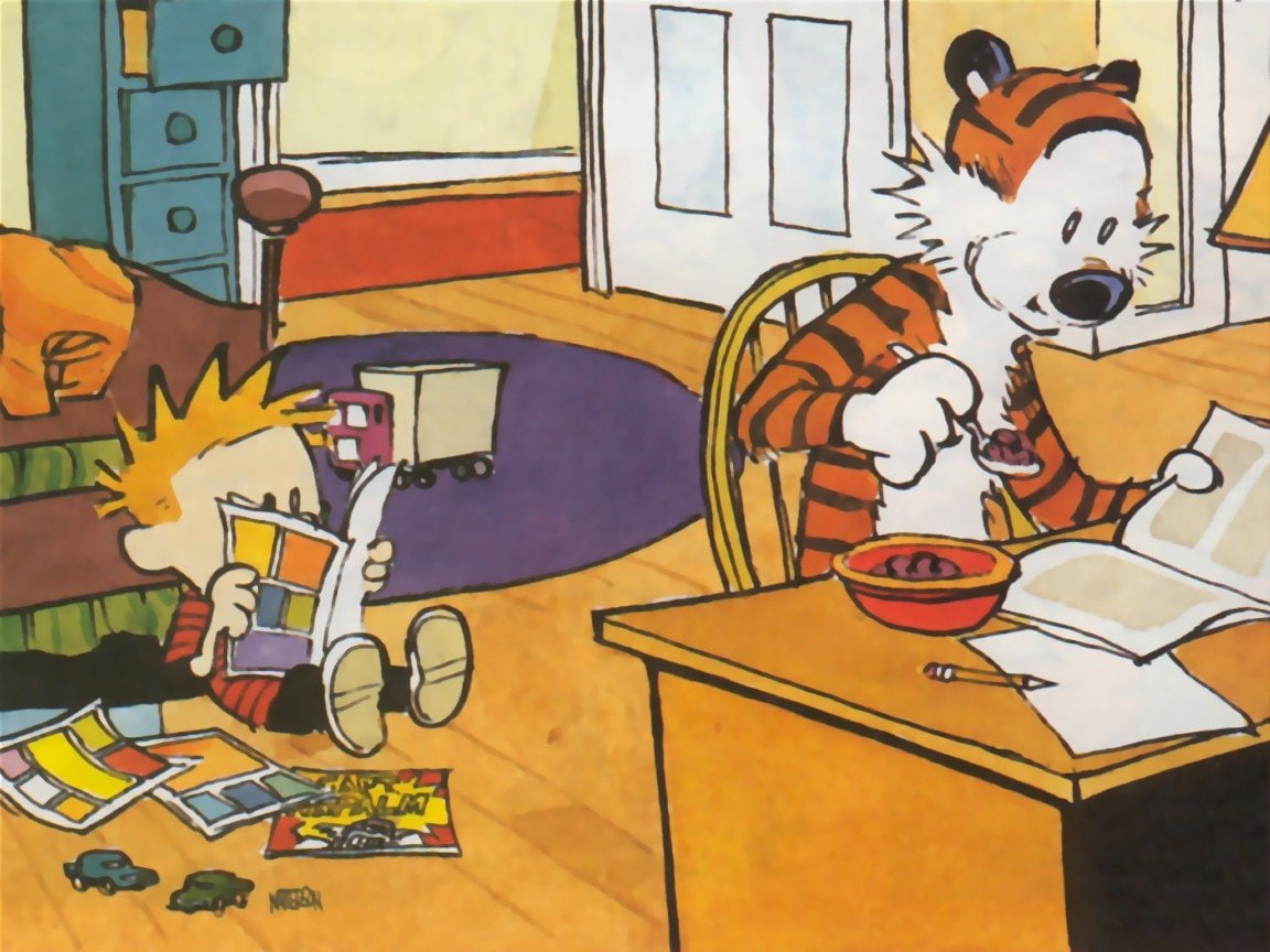  hobbes, Comics, Calvin and Hobbes, 480P, Calvin (Calvin and Hobbes), Hobbes (Calvin and Hobbes), calvin, HD Wallpaper