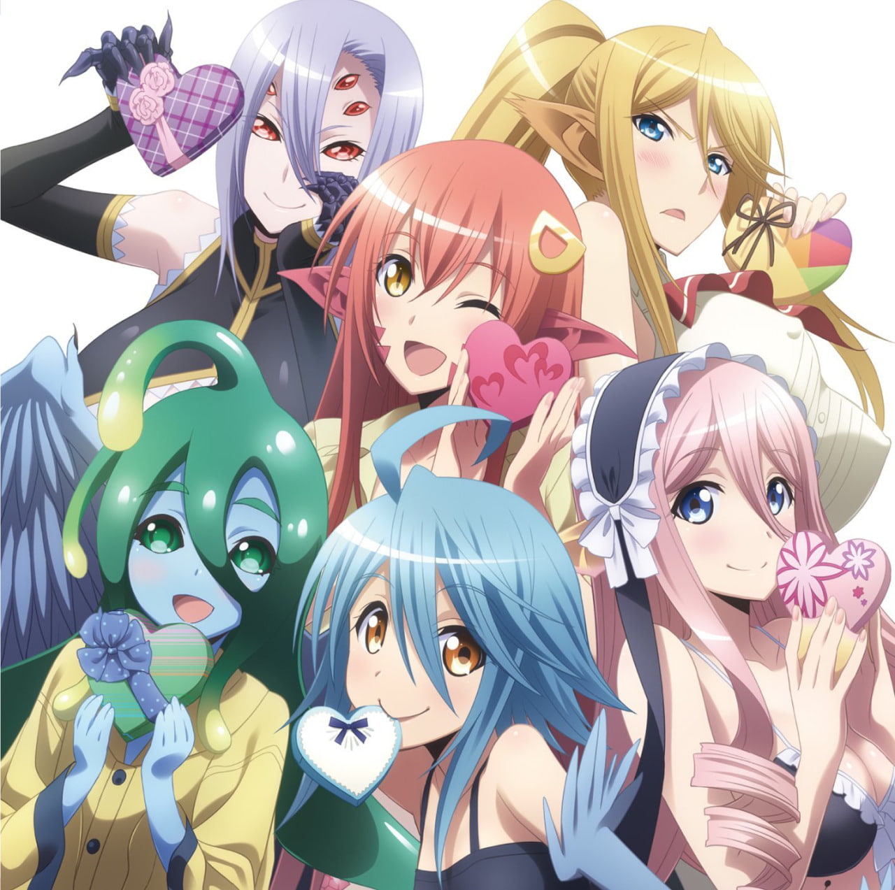 Miia (Monmusu), Suu (Monmusu), Rachnera (Monmusu), Monster Musume no Iru Nichijou, Mero (Monmusu), Papi (Monmusu), Centorea (Monmusu), 720P, anime girls, HD Wallpaper
