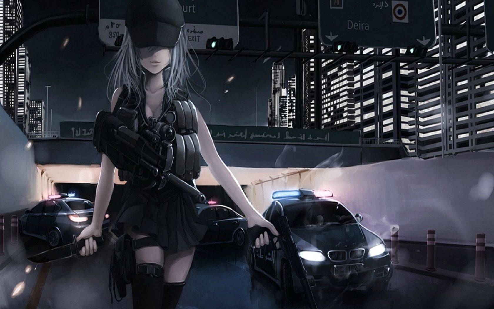 lifestyles, 720P, transportation, female, character, adult, indoors, young women, built structure, highway, anime girls, police, motor vehicle, HD Wallpaper