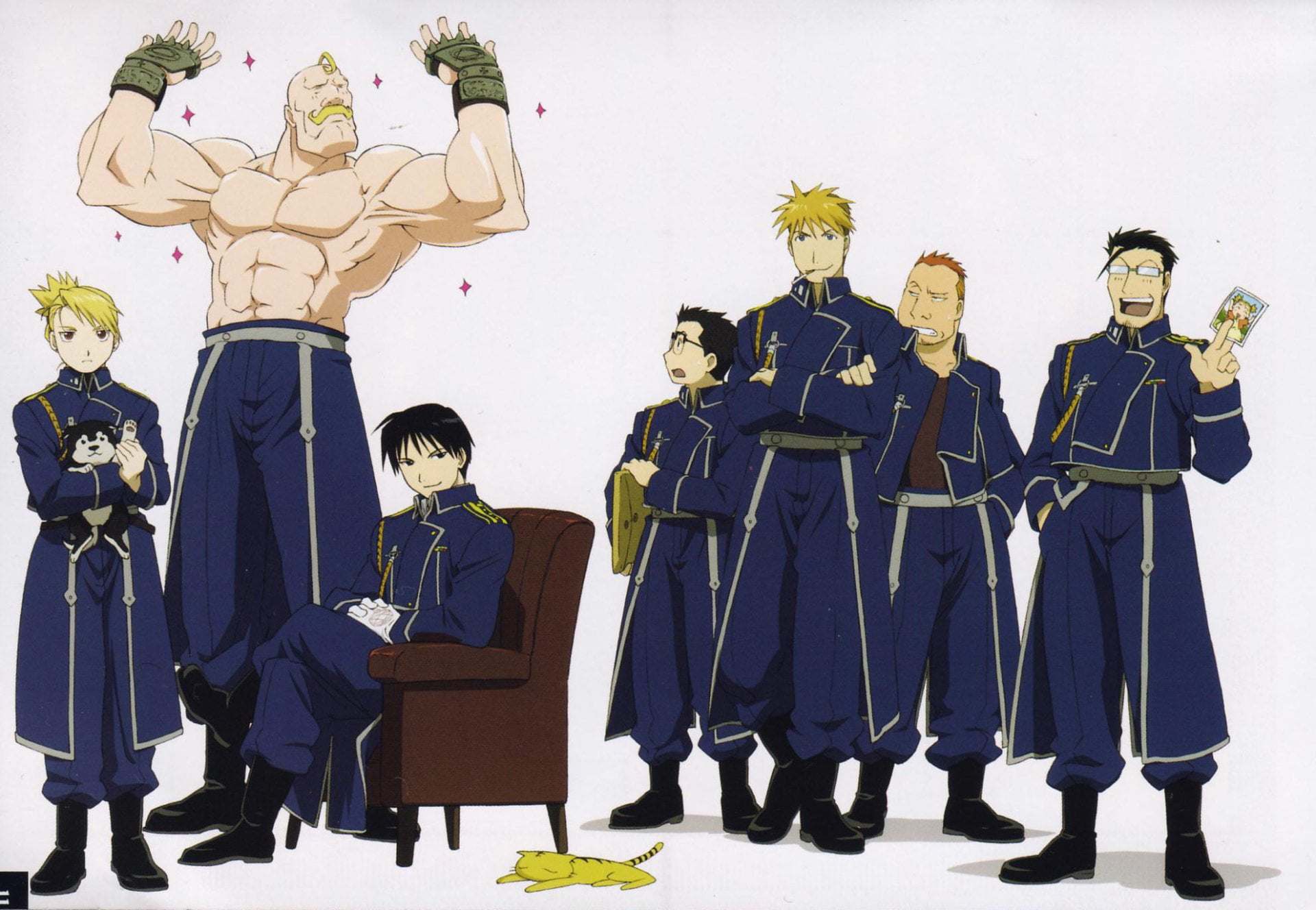 illustration, 1080P, men, Alex Louis Armstrong, achievement, characters, uniform, Riza Hawkeye, marching, group of people, Heymans Breda, nature, clothing, HD Wallpaper