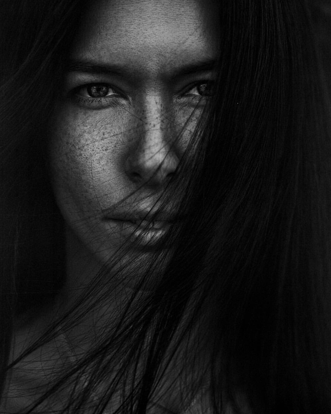 adult, headshot, beautiful woman, black background, young women, beauty, human body part, Aleksey Trifonov, human face, close-up, model, human hair, human lips, Phone HD Wallpaper