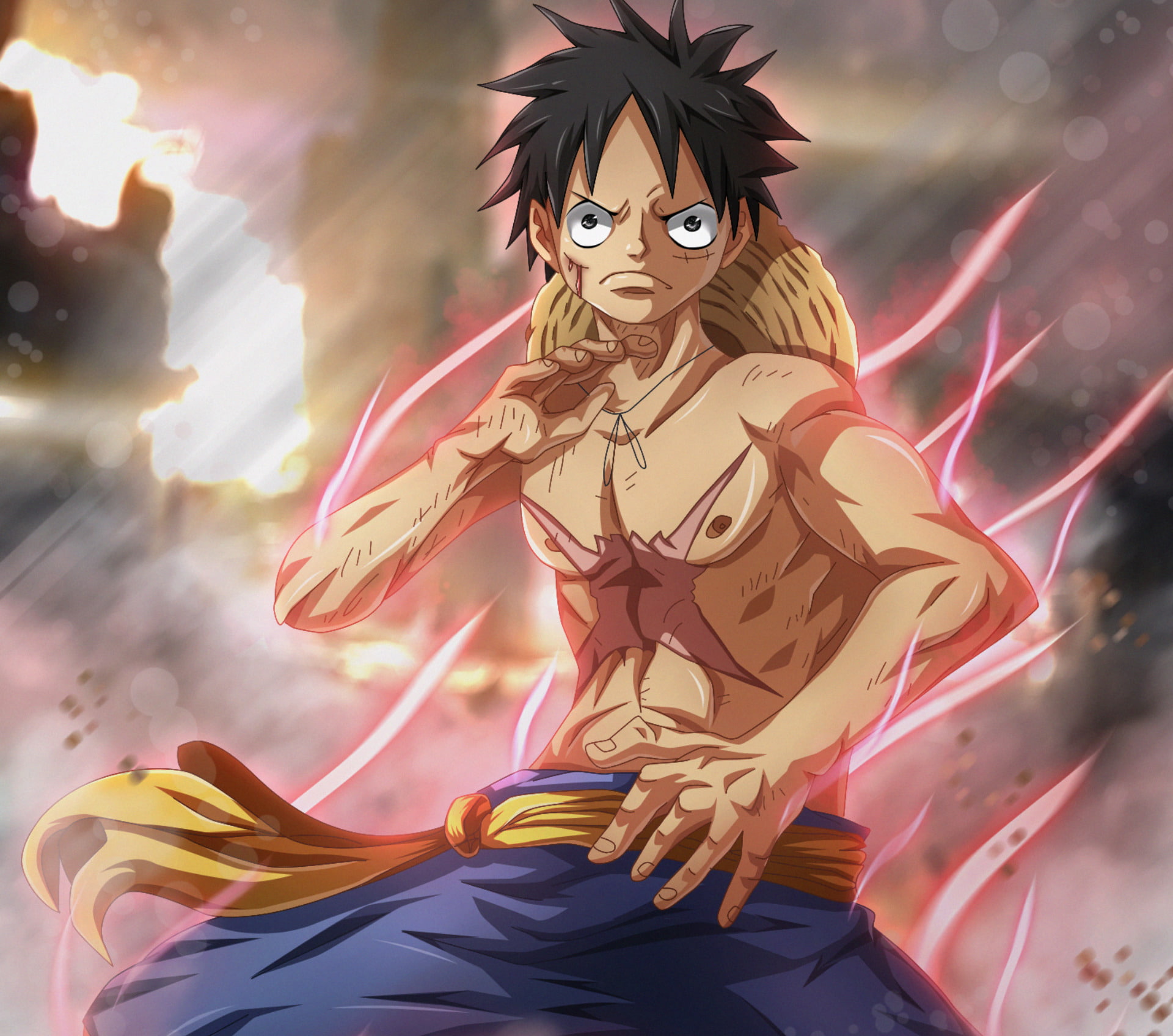 portrait, motion, Scar, One Piece, one person, Monkey D. Luffy, fashion, festival, Black Hair, real people, costume, young adult, arts culture and entertainment, HD Wallpaper