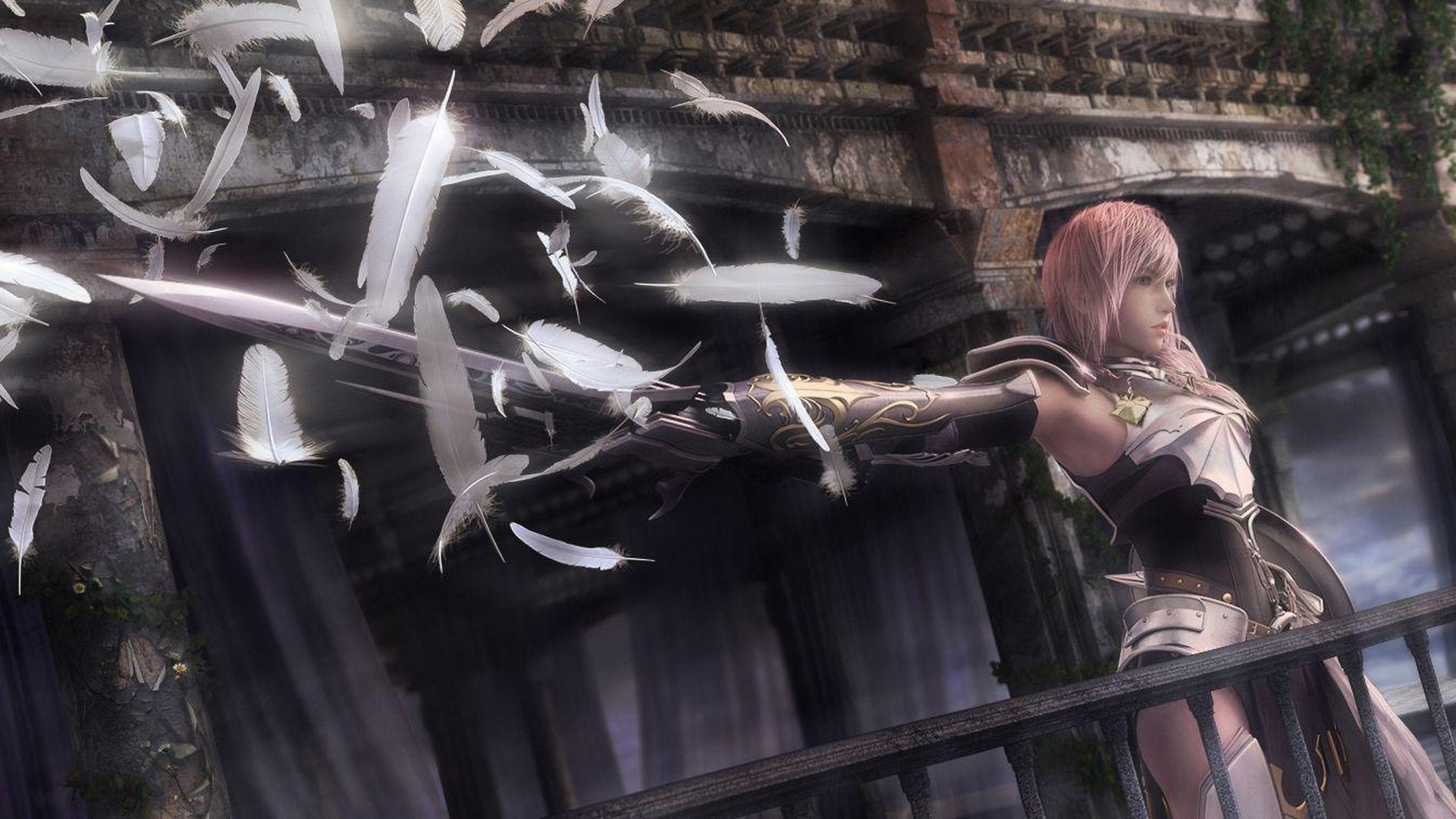 leisure activity, outdoors, beautiful woman, spirituality, women, young adult, architecture, creativity, Final Fantasy XIII-2, sculpture, art and craft, HD Wallpaper
