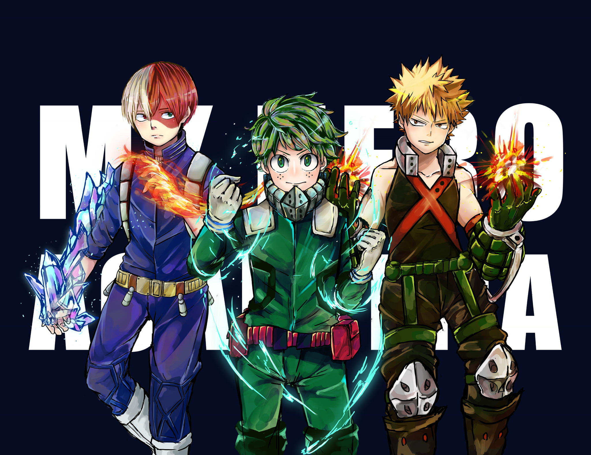 My Hero Academia, Izuku Midoriya, Anime, 1080P, Shoto Todoroki, Katsuki Bakugou, HD Wallpaper