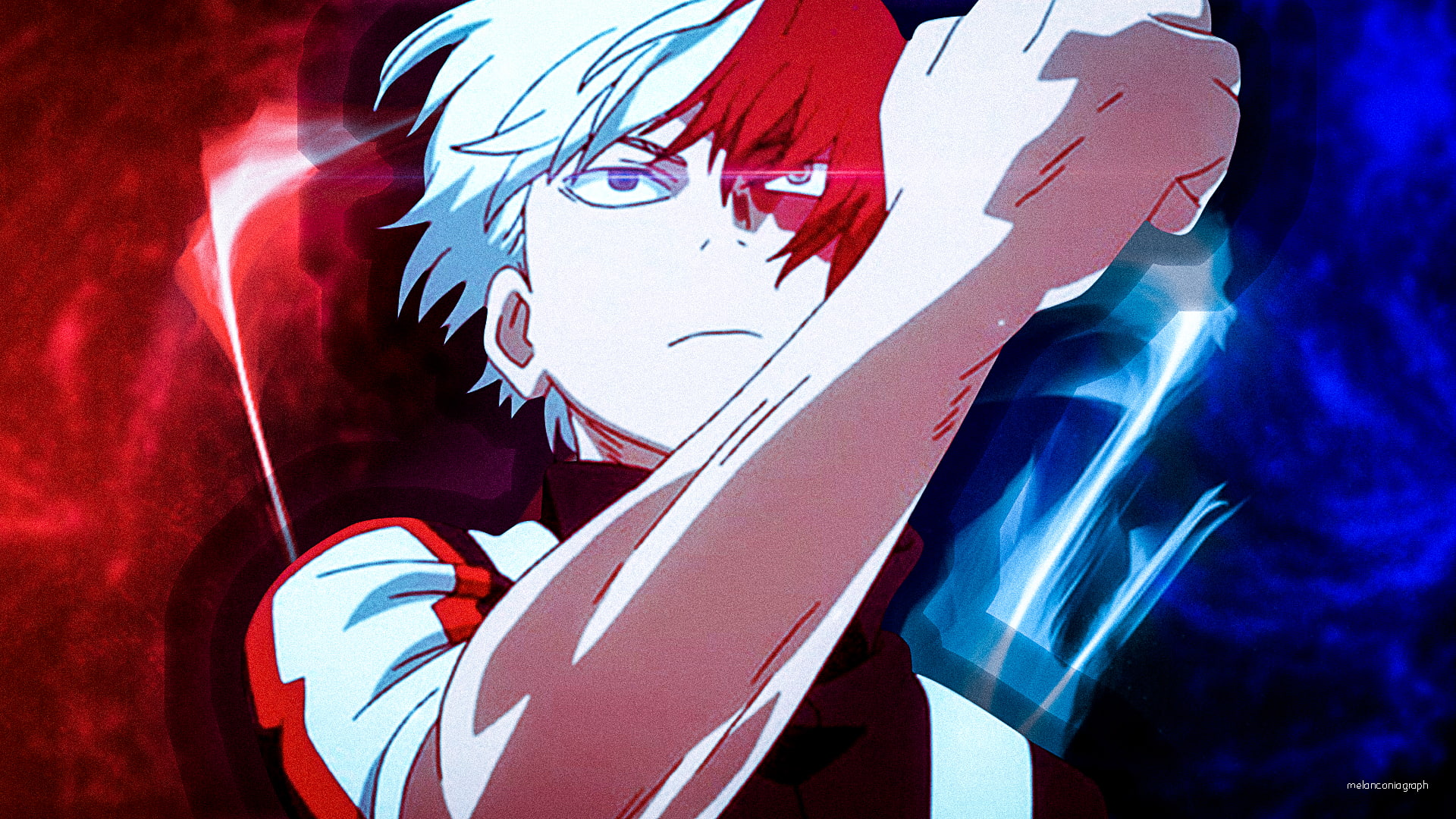 fire, 1080P, Boku no Hero Academia, ice, Shouto Todoroki, HD Wallpaper