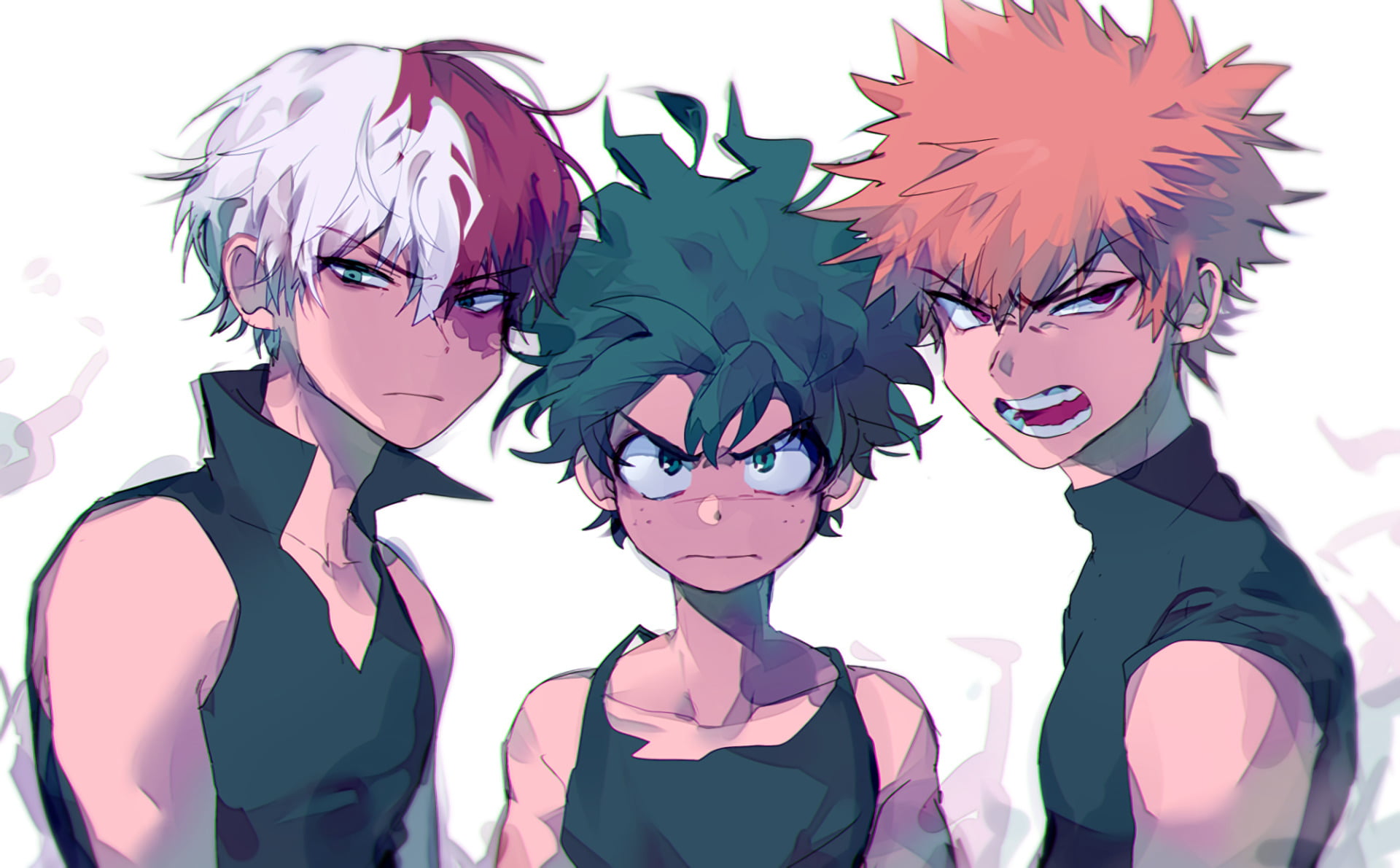 Shouto Todoroki, leisure activity, studio shot, Katsuki Bakugou, Anime, portrait, lifestyles, 1080P, hairstyle, creativity, costume, people, young women, HD Wallpaper