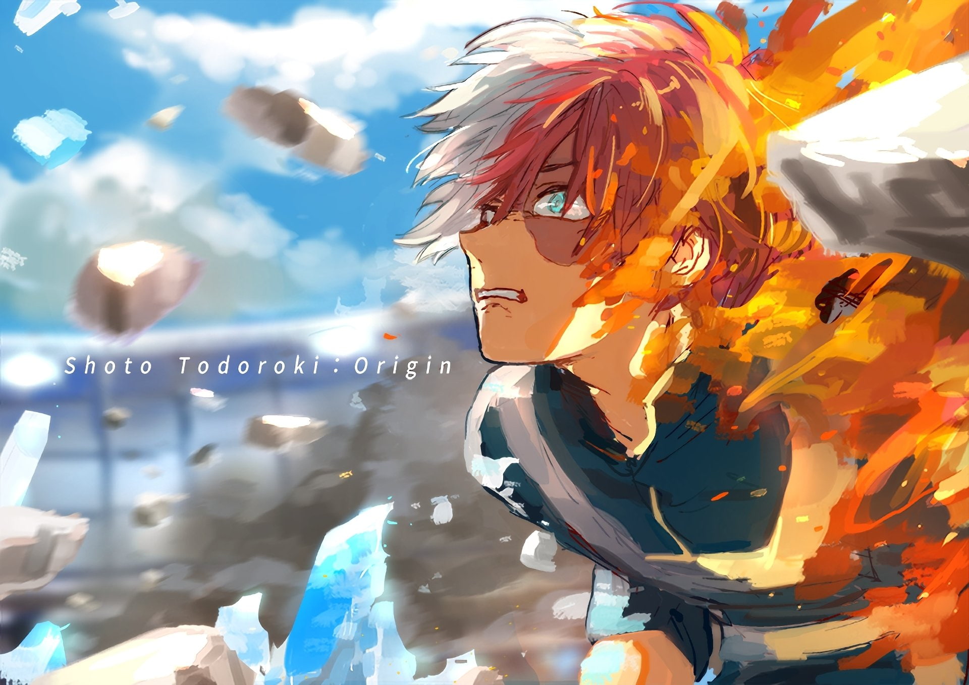 one person, day, 1080P, Shouto Todoroki, real people, arts culture and entertainment, Anime, hairstyle, women, glasses, digital composite, incidental people, HD Wallpaper