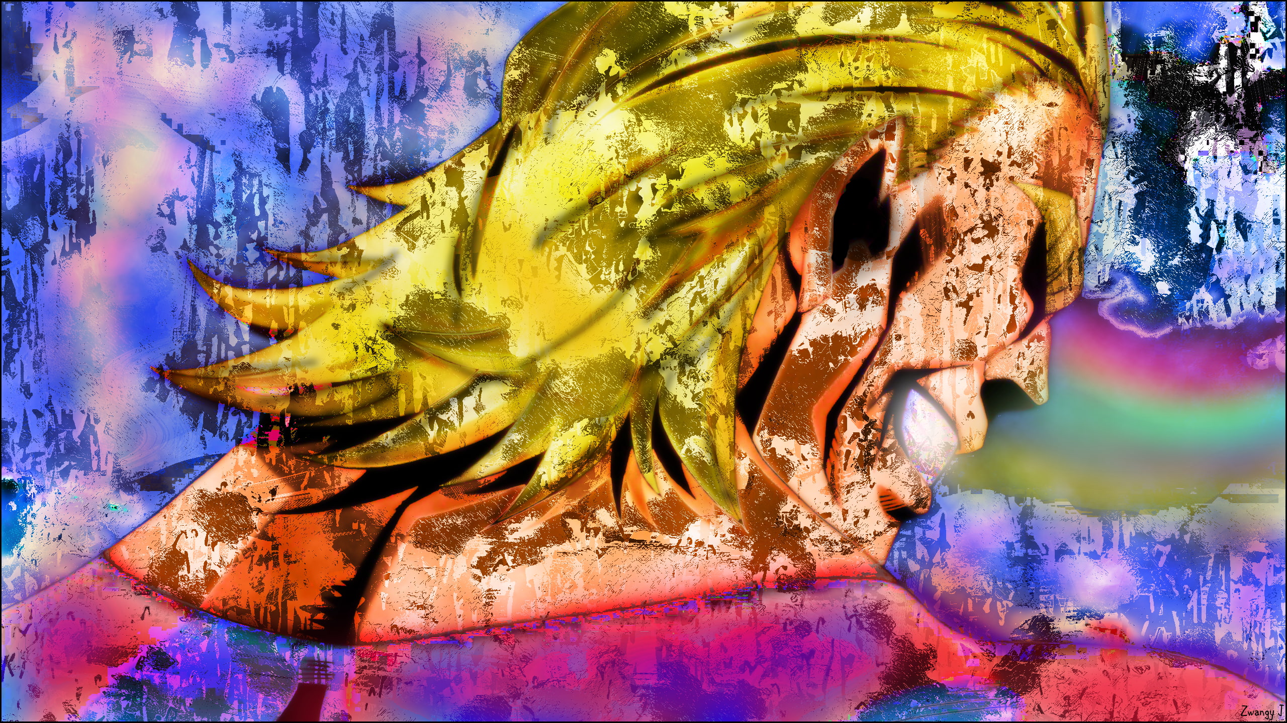 paintings, digital composite, water, smiling, abstract, close-up, art and craft, all might, blue, creativity, indoors, Boku no Hero Academia, bright, no people, HD Wallpaper