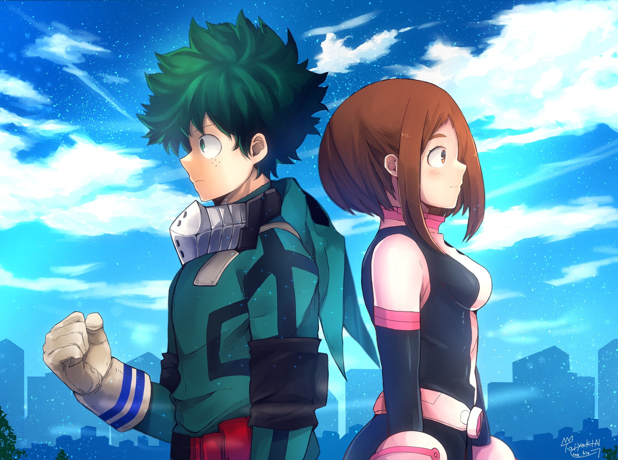 1080P, Anime, My Hero Academia, Ochaco Uraraka, Izuku Midoriya, HD Wallpaper
