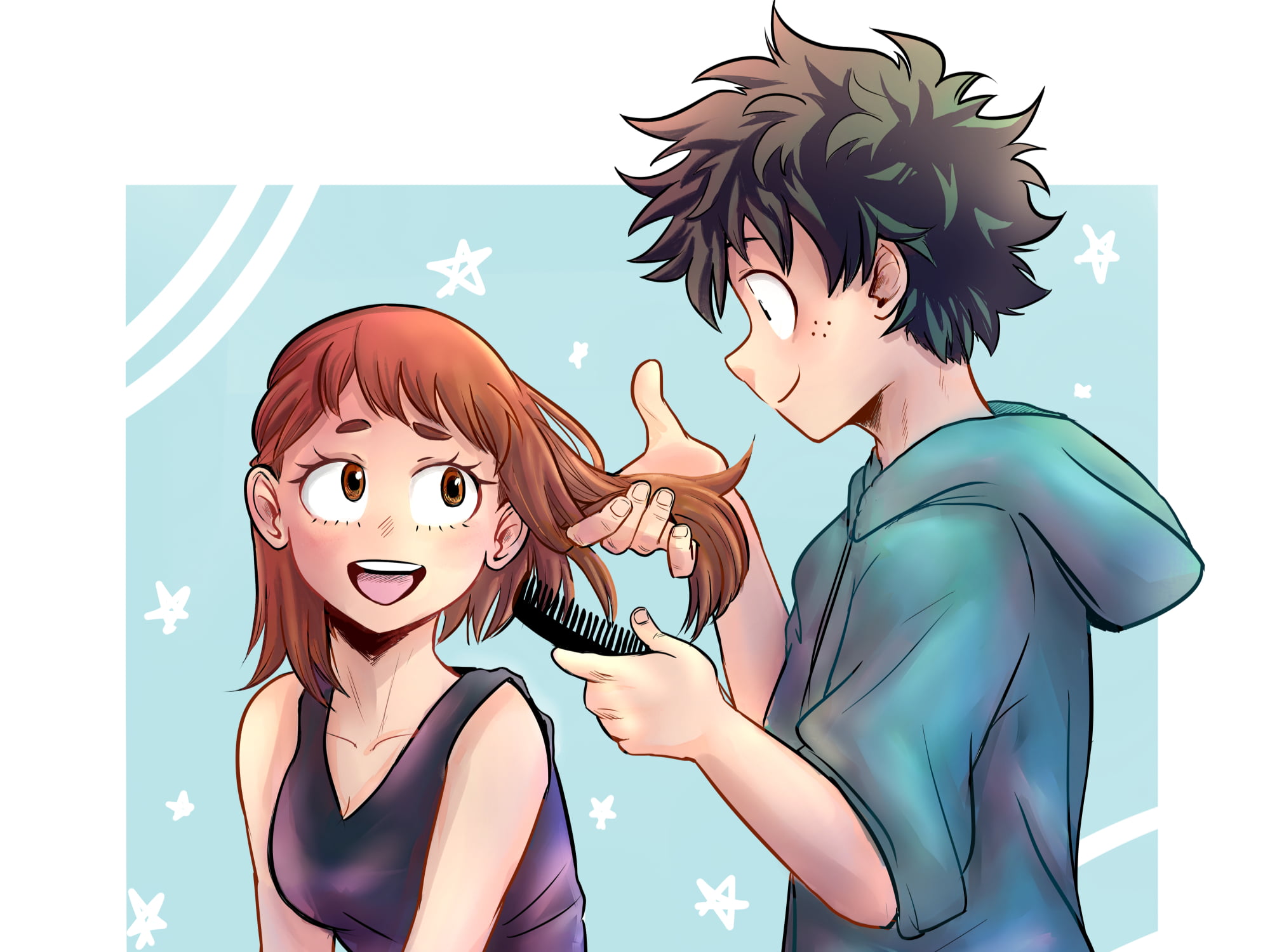 1080P, Anime, Izuku Midoriya, Ochaco Uraraka, My Hero Academia, HD Wallpaper