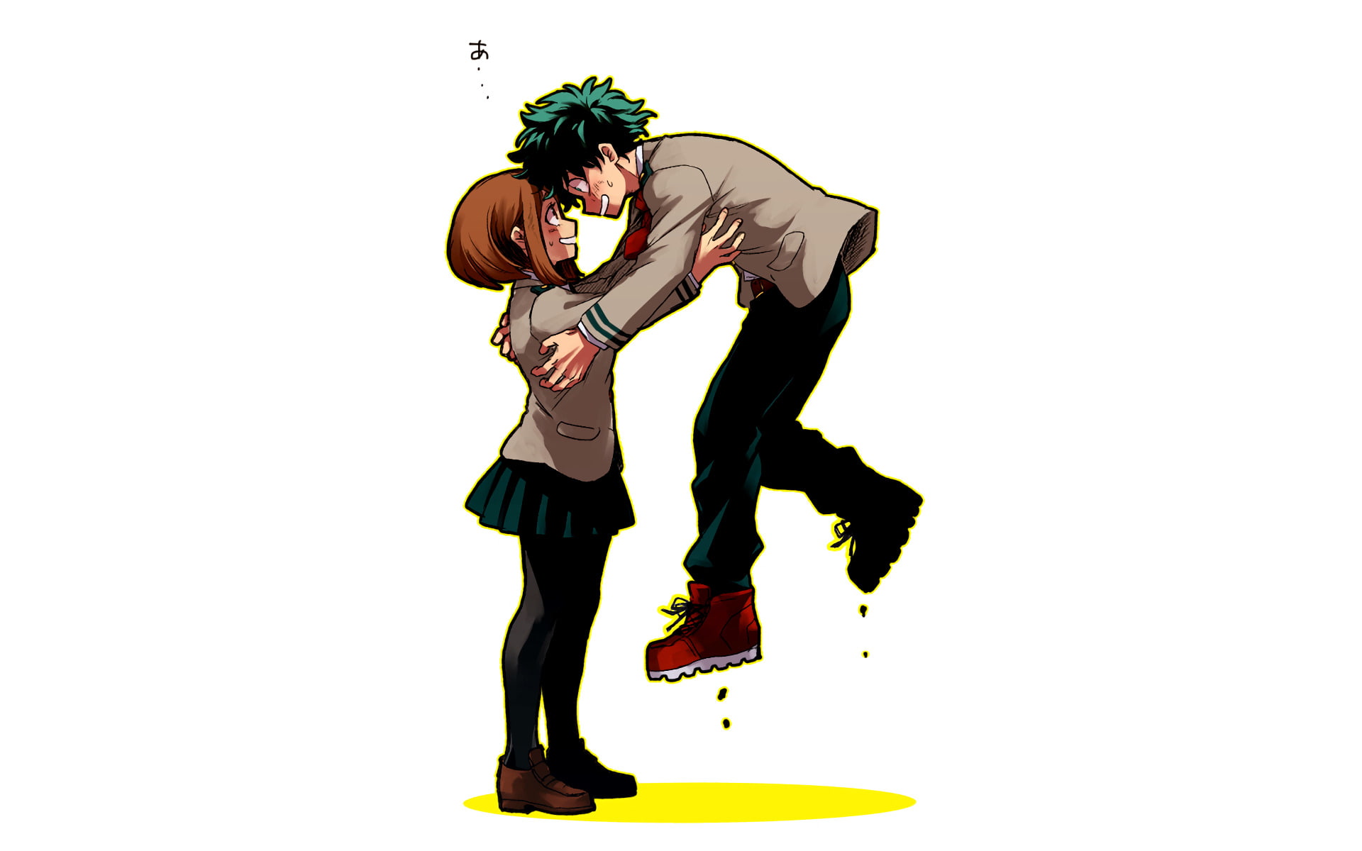 men, full length, indoors, couple - relationship, people, adult, white background, fun, emotion, cut out, jumping, My Hero Academia, Anime, 1080P, young men, HD Wallpaper