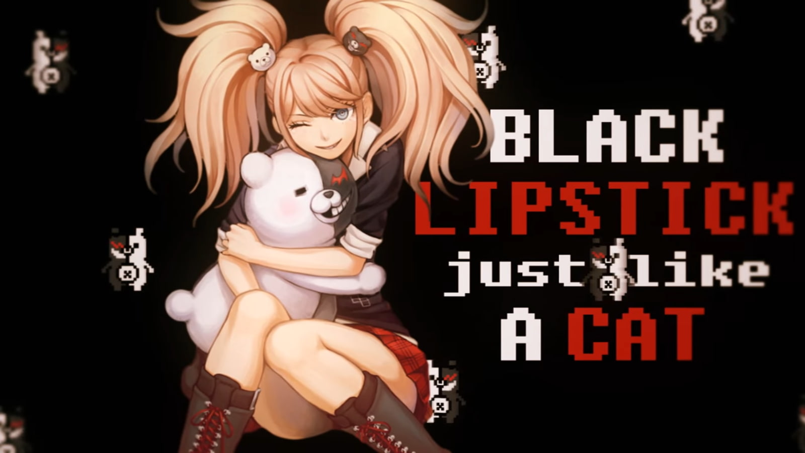 Enoshima Junko, anime, 720P, Monokuma, Danganronpa, HD Wallpaper