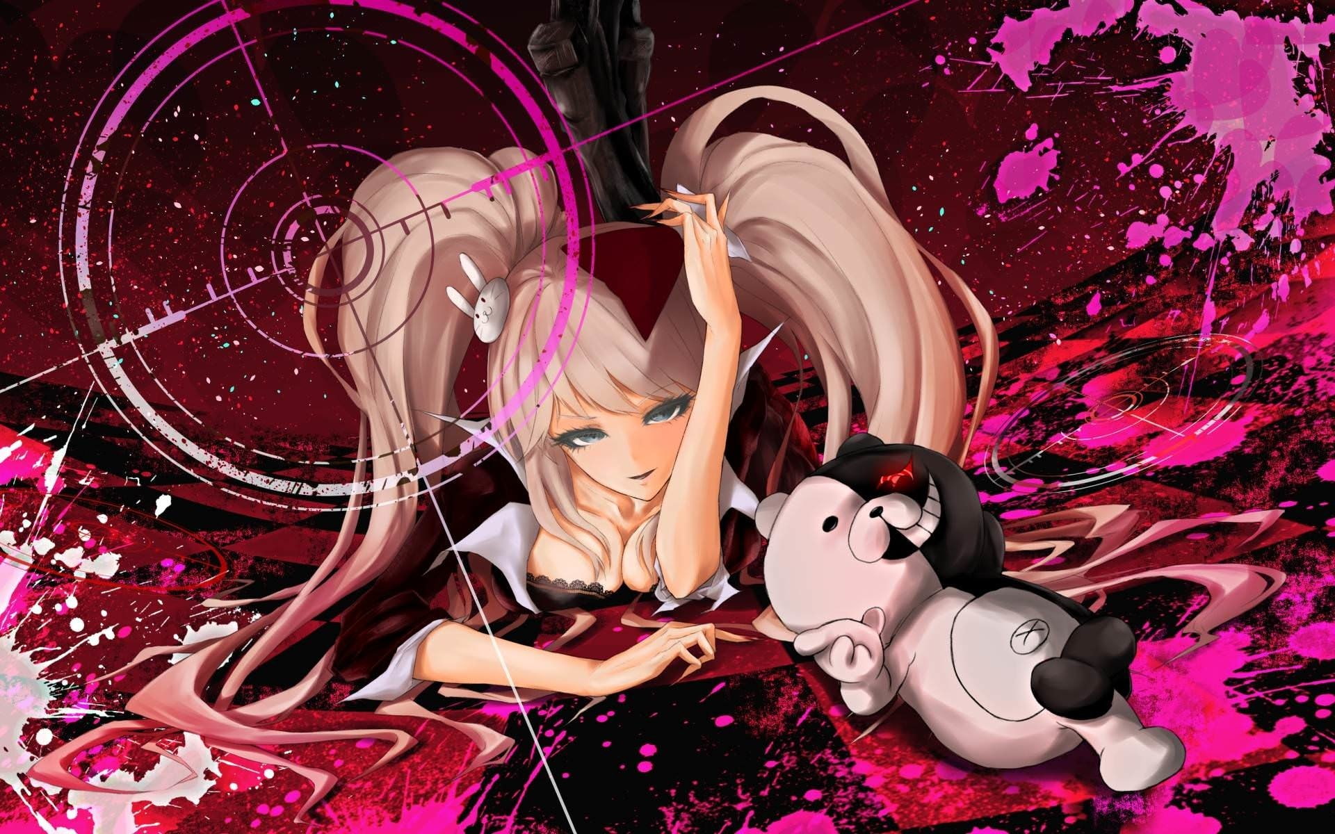 Junko Enoshima, Monokuma (Danganronpa), Danganronpa, 1080P, HD Wallpaper