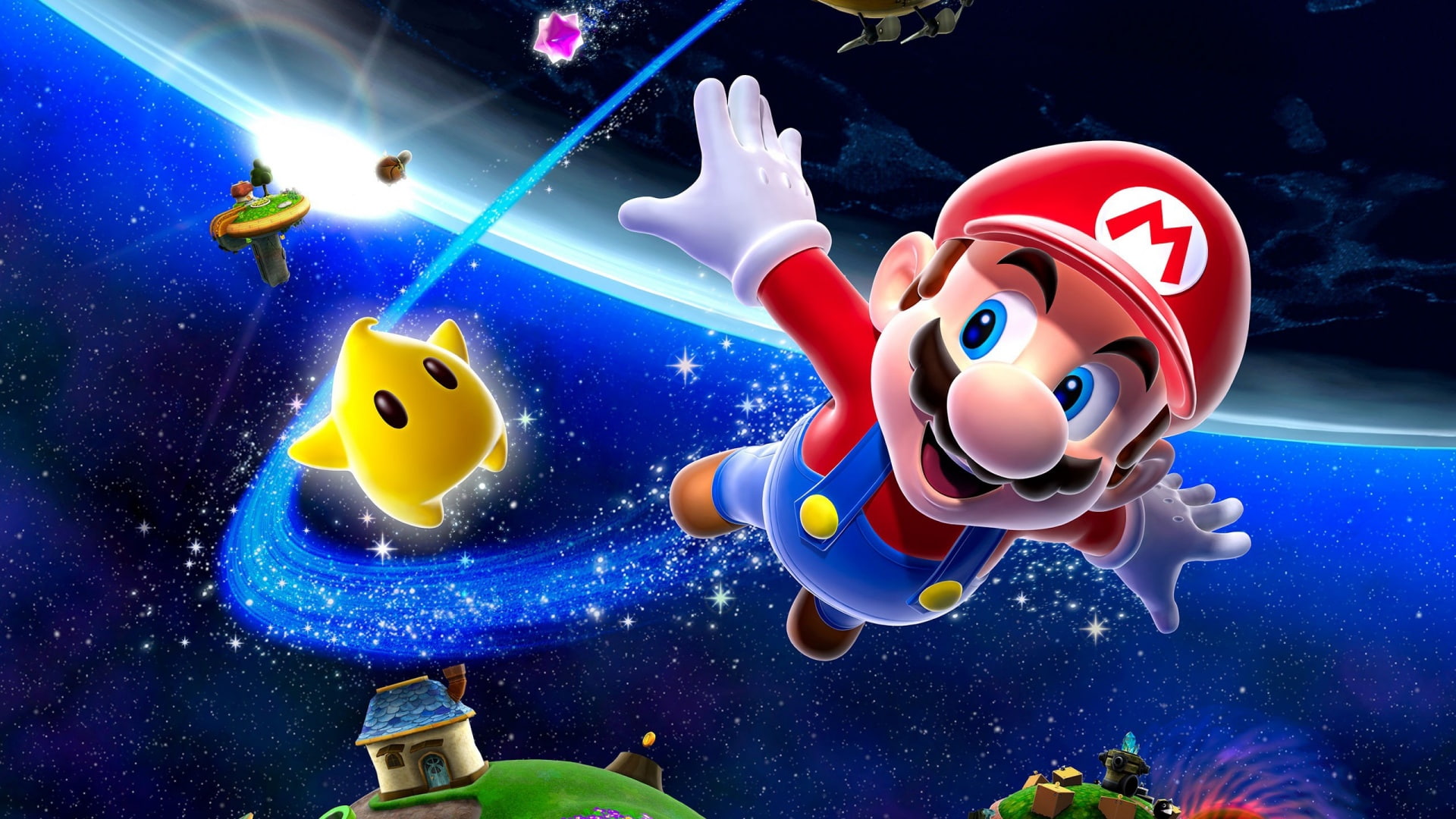 super, hd, galaxy, games, 1080P, mario, HD Wallpaper