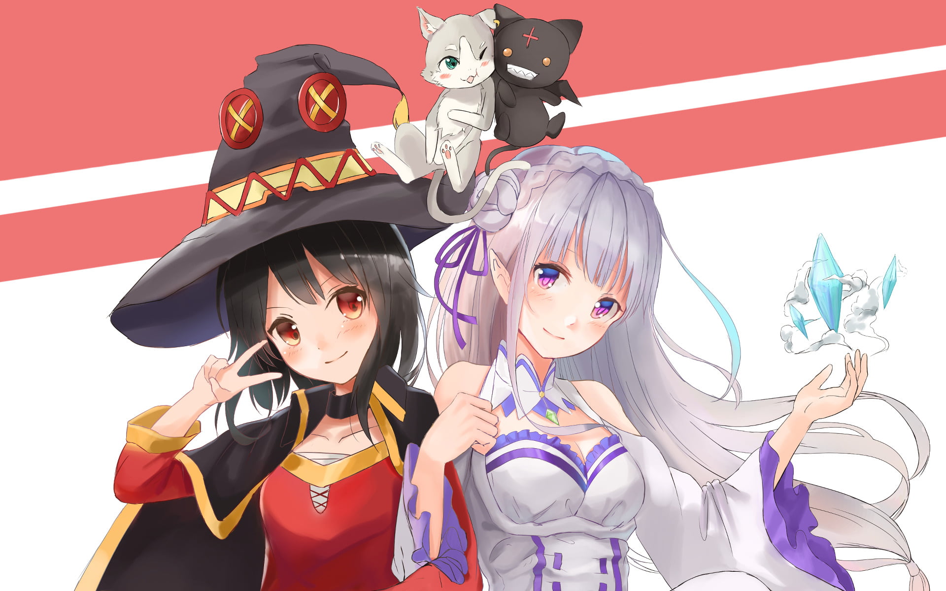 figurine, creativity, front view, Pack (Re:ZERO), representation, lifestyles, mammal, 1080P, Re:Zero, indoors, Re:ZERO -Starting Life in Another World-, HD Wallpaper