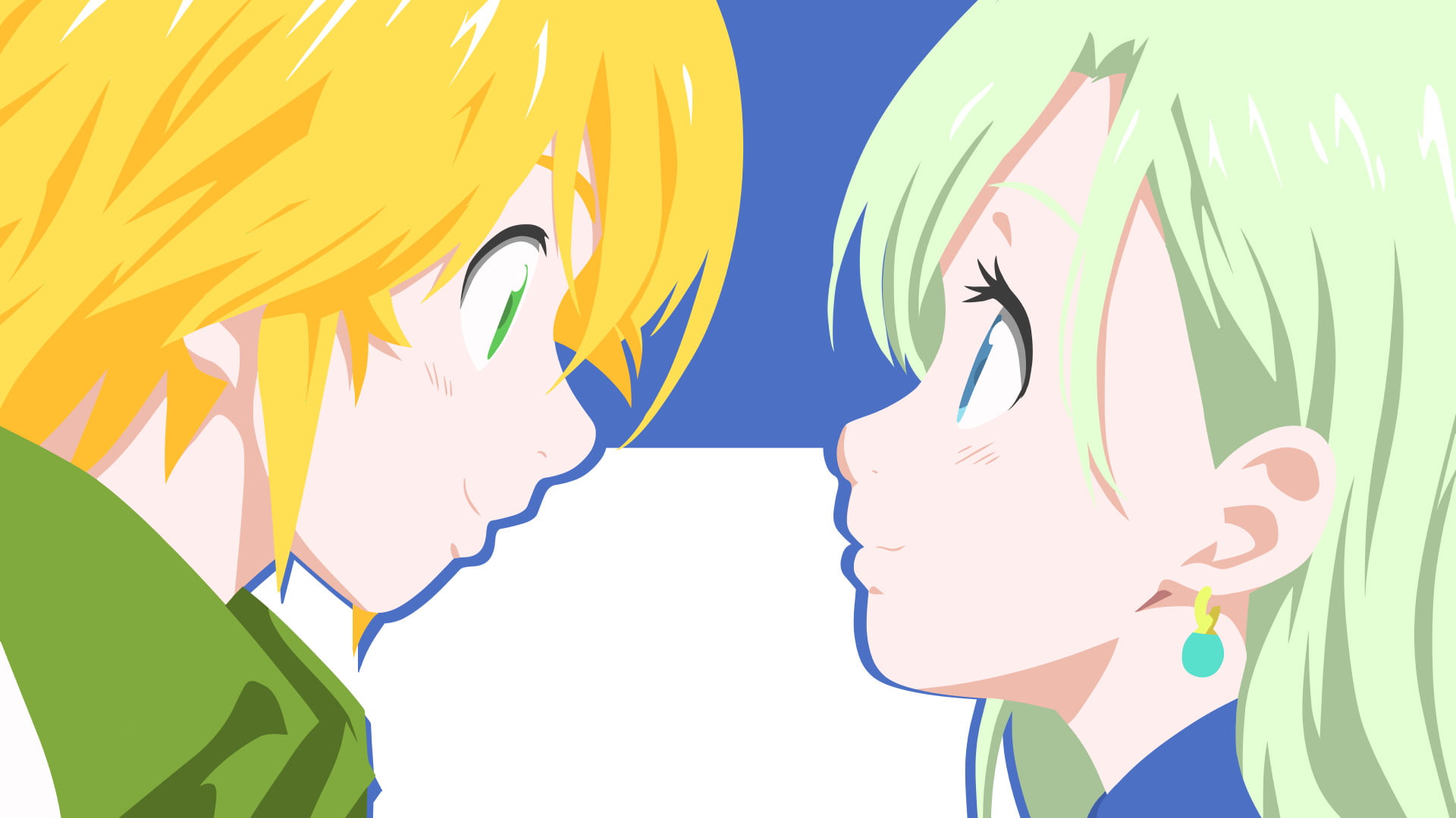 creativity, human representation, day, Meliodas (The Seven Deadly Sins), art and craft, Elizabeth Liones, representation, women, portrait, 1080P, yellow, HD Wallpaper