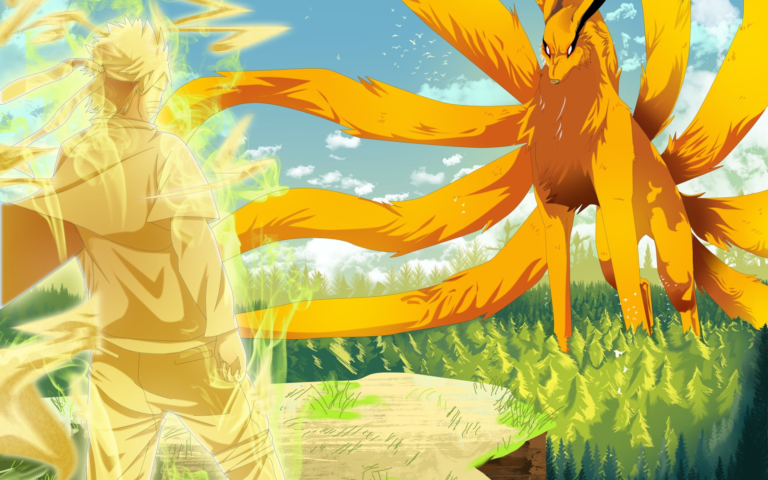 Naruto, Naruto Uzumaki, Kurama (Naruto), 2K, Anime, HD Wallpaper