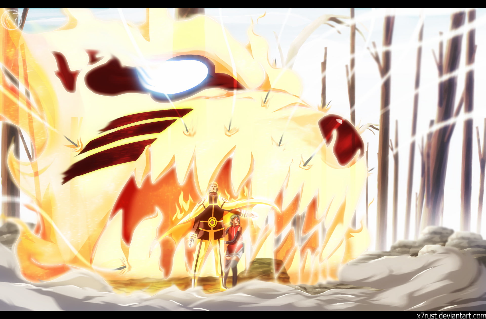 Naruto Uzumaki, 1080P, Anime, Boruto, Kurama (Naruto), Sarada Uchiha, HD Wallpaper