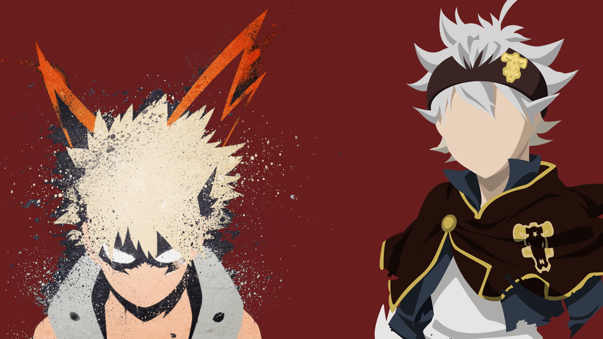 My Hero Academia, Crossover, 1080P, Black Clover, Anime, Asta (Black Clover), Katsuki Bakugou, HD Wallpaper