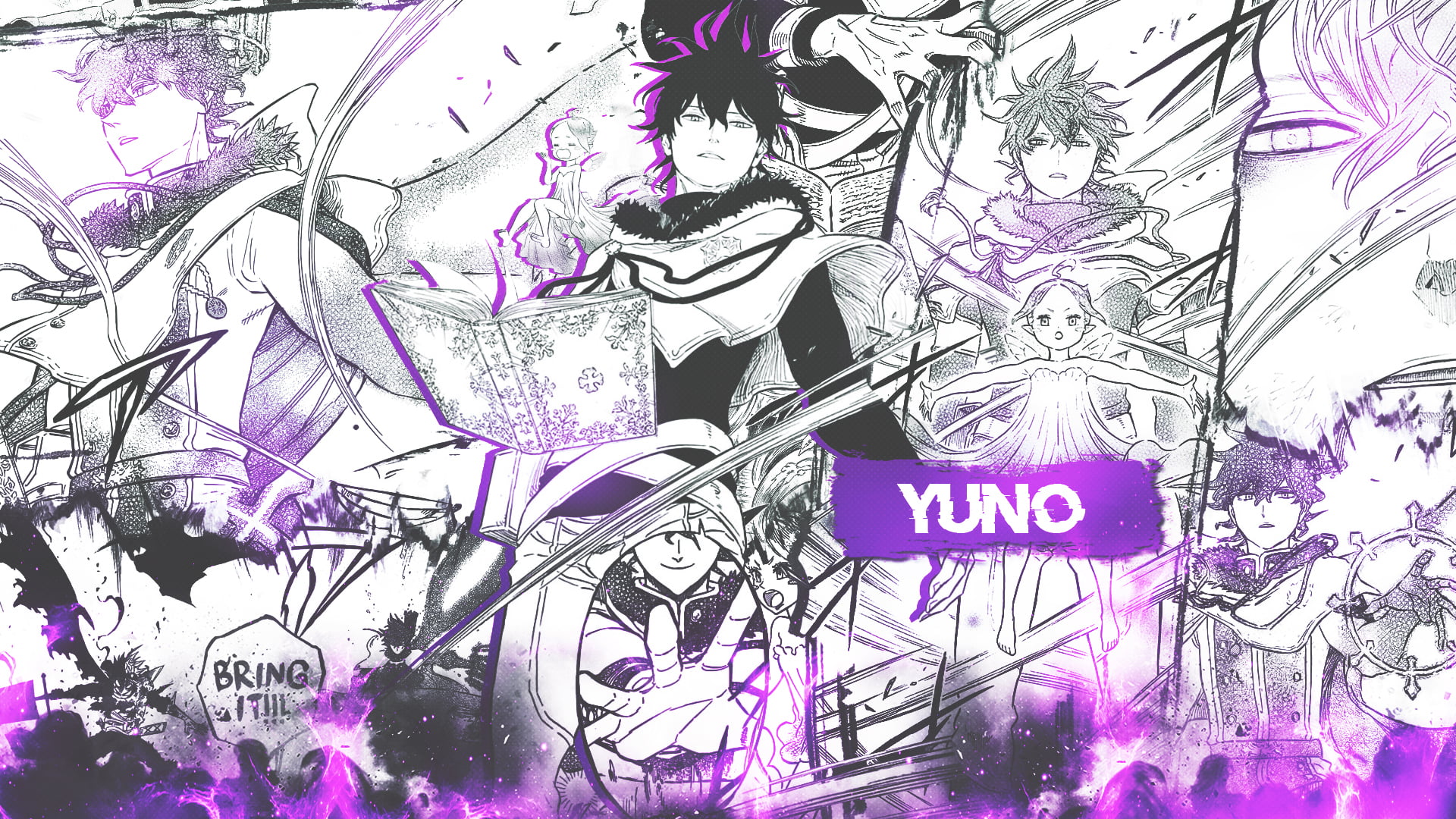 collage, manga, Black Clover, comics, 1080P, Yuno, HD Wallpaper