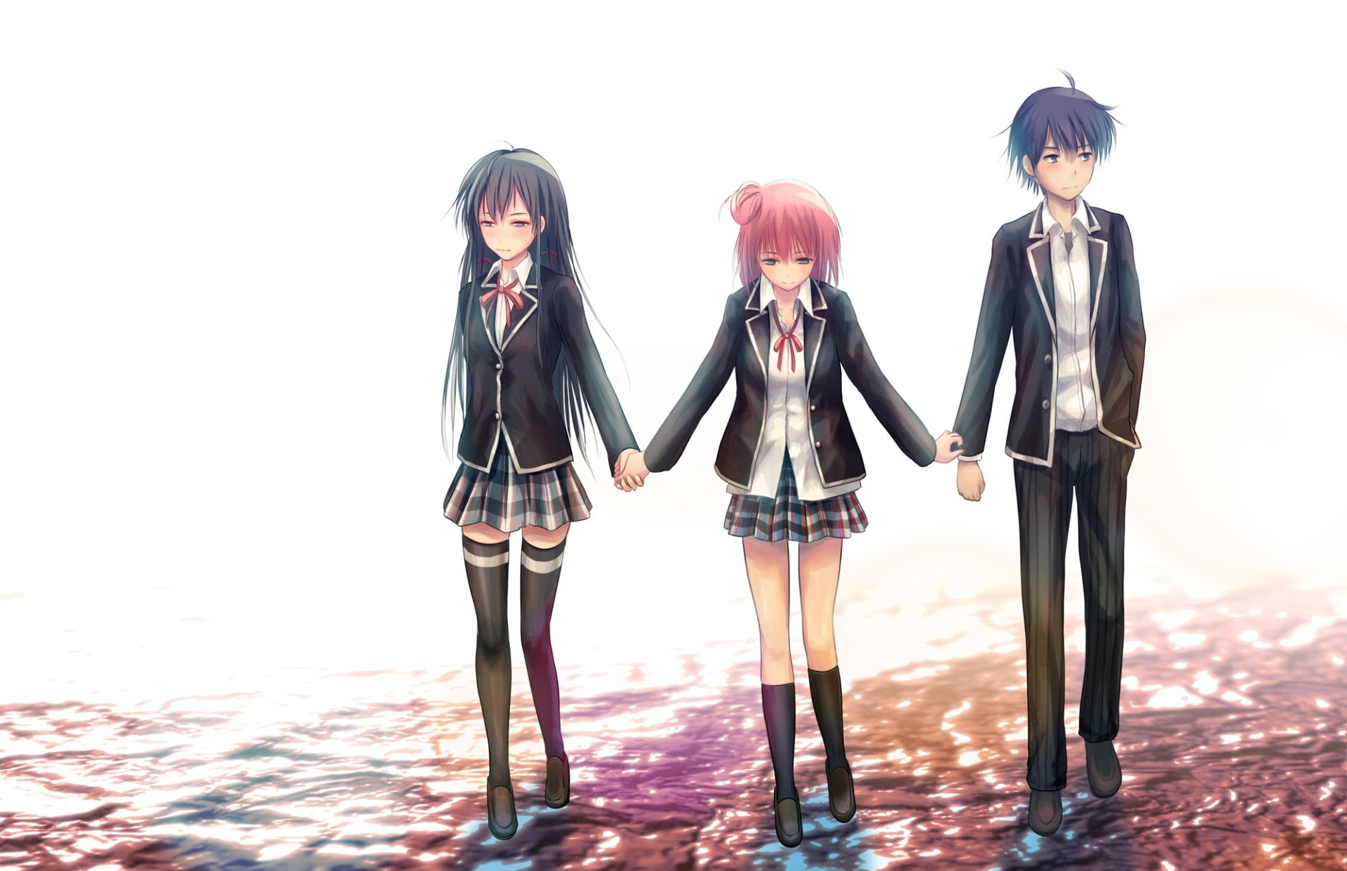 1080P, Hikigaya Hachiman, Oregairu, My Teen Romantic Comedy SNAFU, Anime, Yukino Yukinoshita, Yui Yuigahama, HD Wallpaper