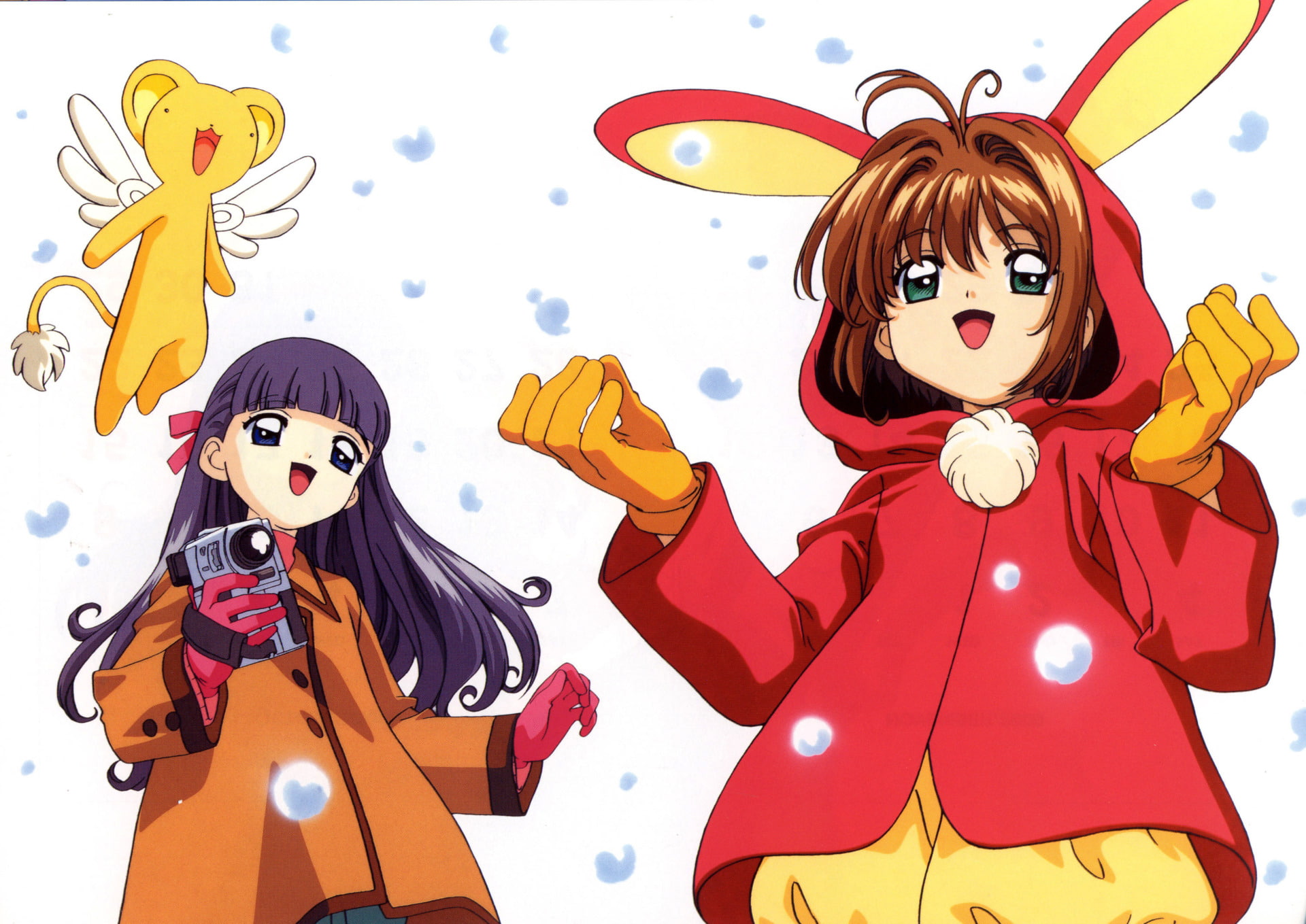 Anime, Tomoyo Daidouji, Sakura Kinomoto, Cardcaptor Sakura, Keroberos (Card Captor Sakura), 1080P, HD Wallpaper