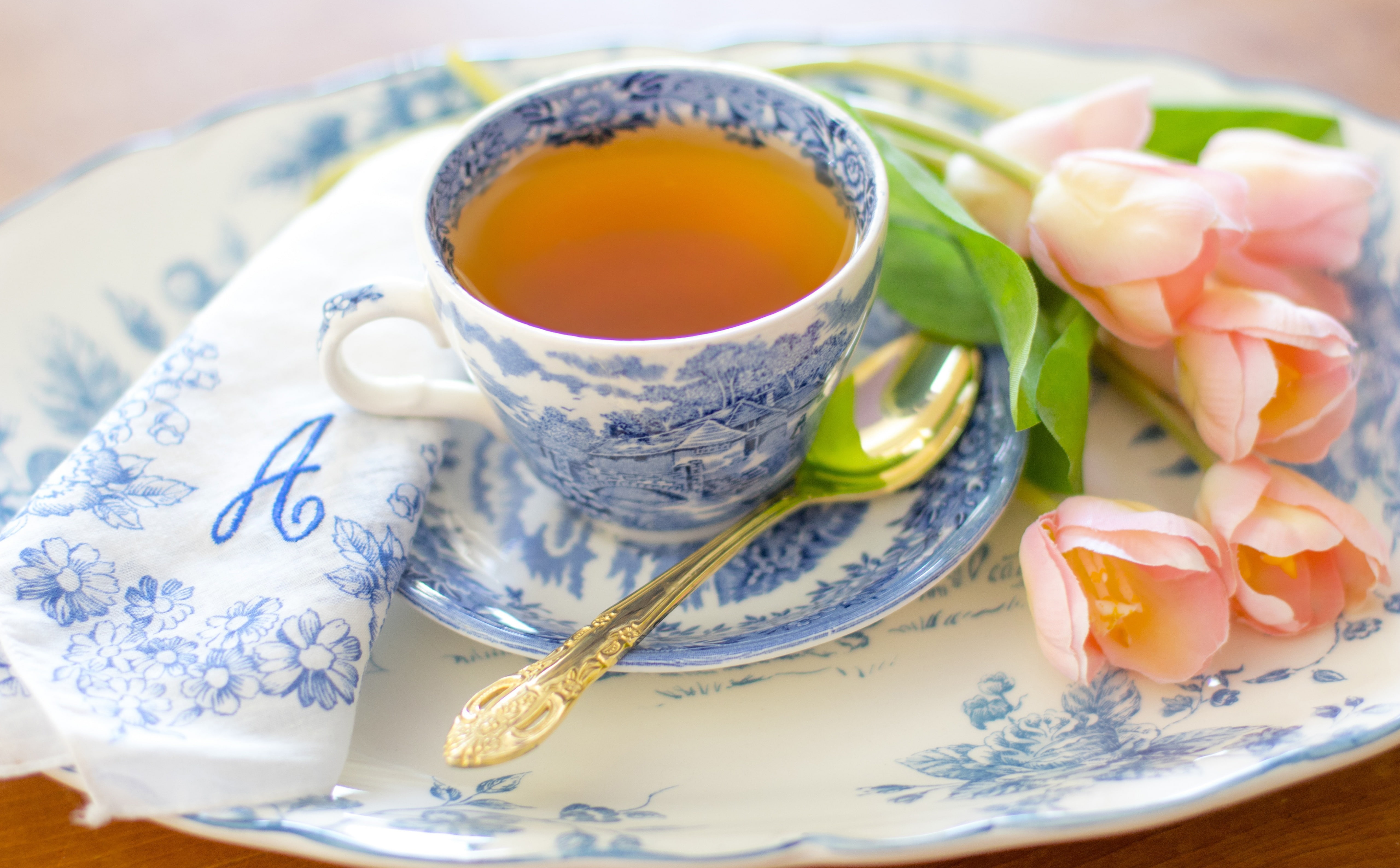 refreshment, beverage, Table, tea - hot drink, soothing, Vintage, Flowers, ceramic, Kitchen, close-up, no people, freshness, 5K, Spring, crockery, Lovely, HD Wallpaper