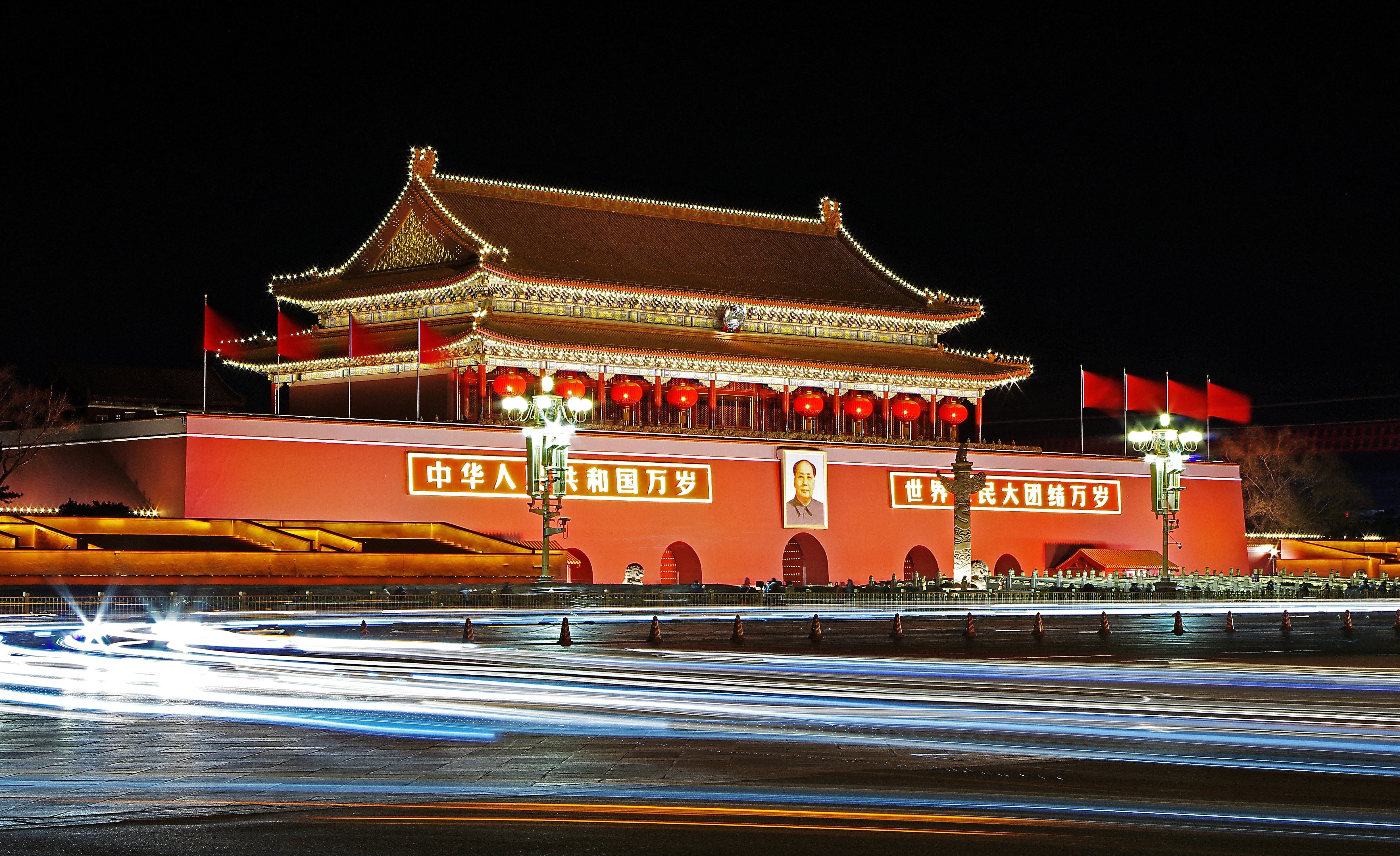 pagoda, light, nature, tourism, classical style, festival, beijing, chinese lantern festival, no people, palace, 4K, building exterior, ancient, night, HD Wallpaper