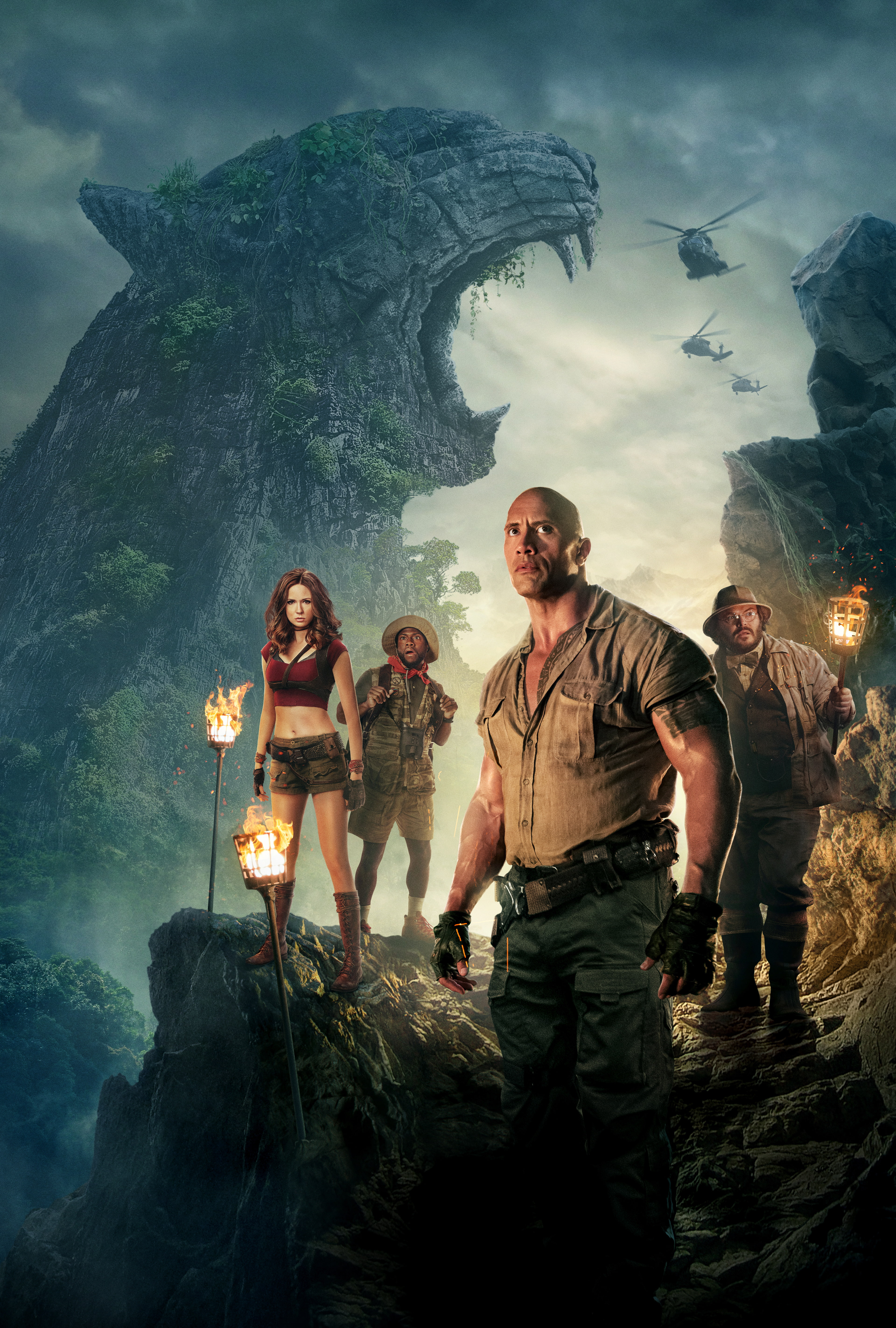 Jack Black, 5K, Kevin Hart, Dwayne Johnson, Jumanji: Welcome to the Jungle, Karen Gillan, Phone HD Wallpaper