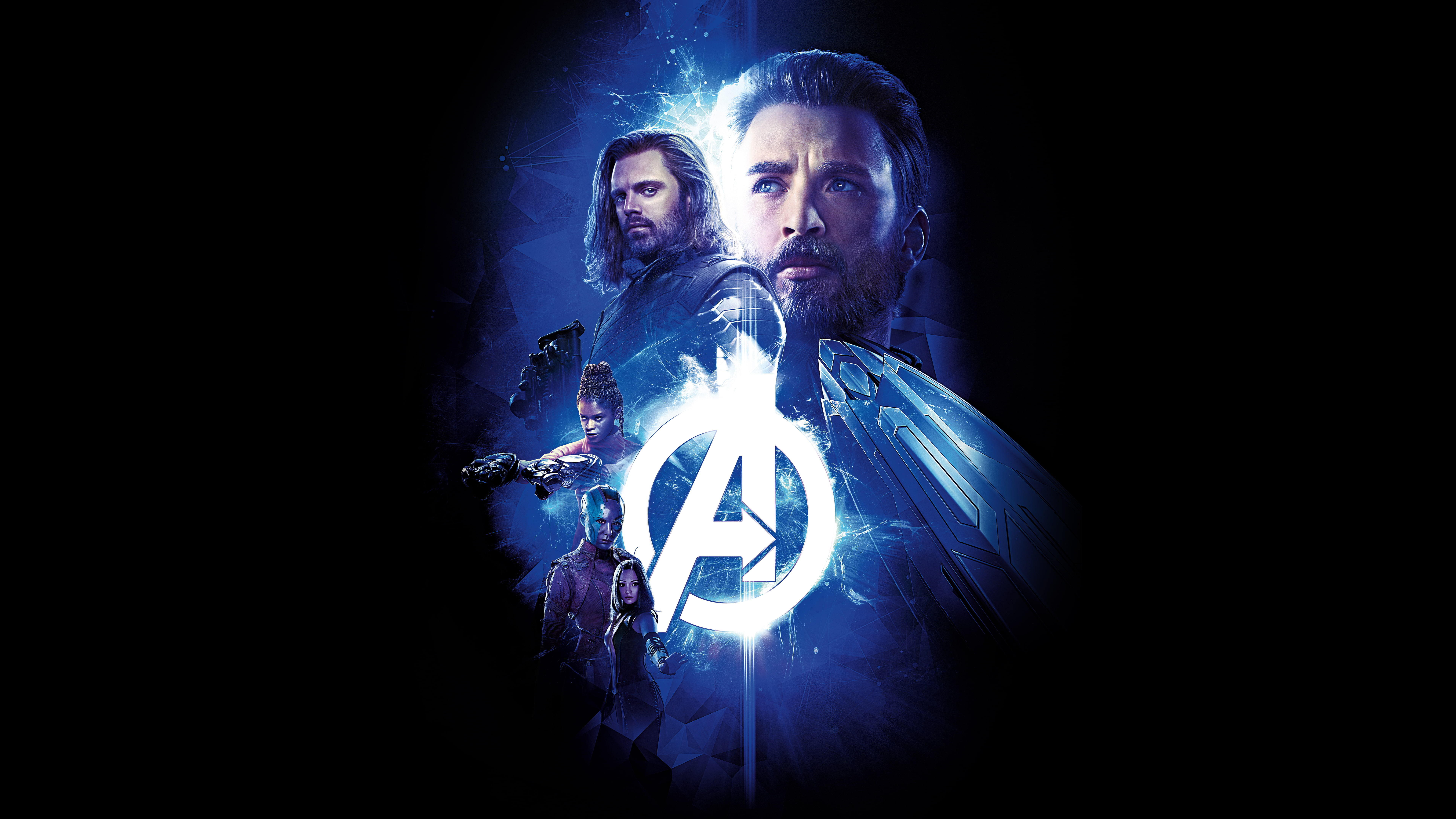 Avengers: Infinity War, Sebastian Stan, Winter Soldier, Letitia Wright, 4K, Chris Evans, Pom Klementieff, Shuri, 8K, Karen Gillan, 8K, Mantis, Captain America, HD Wallpaper