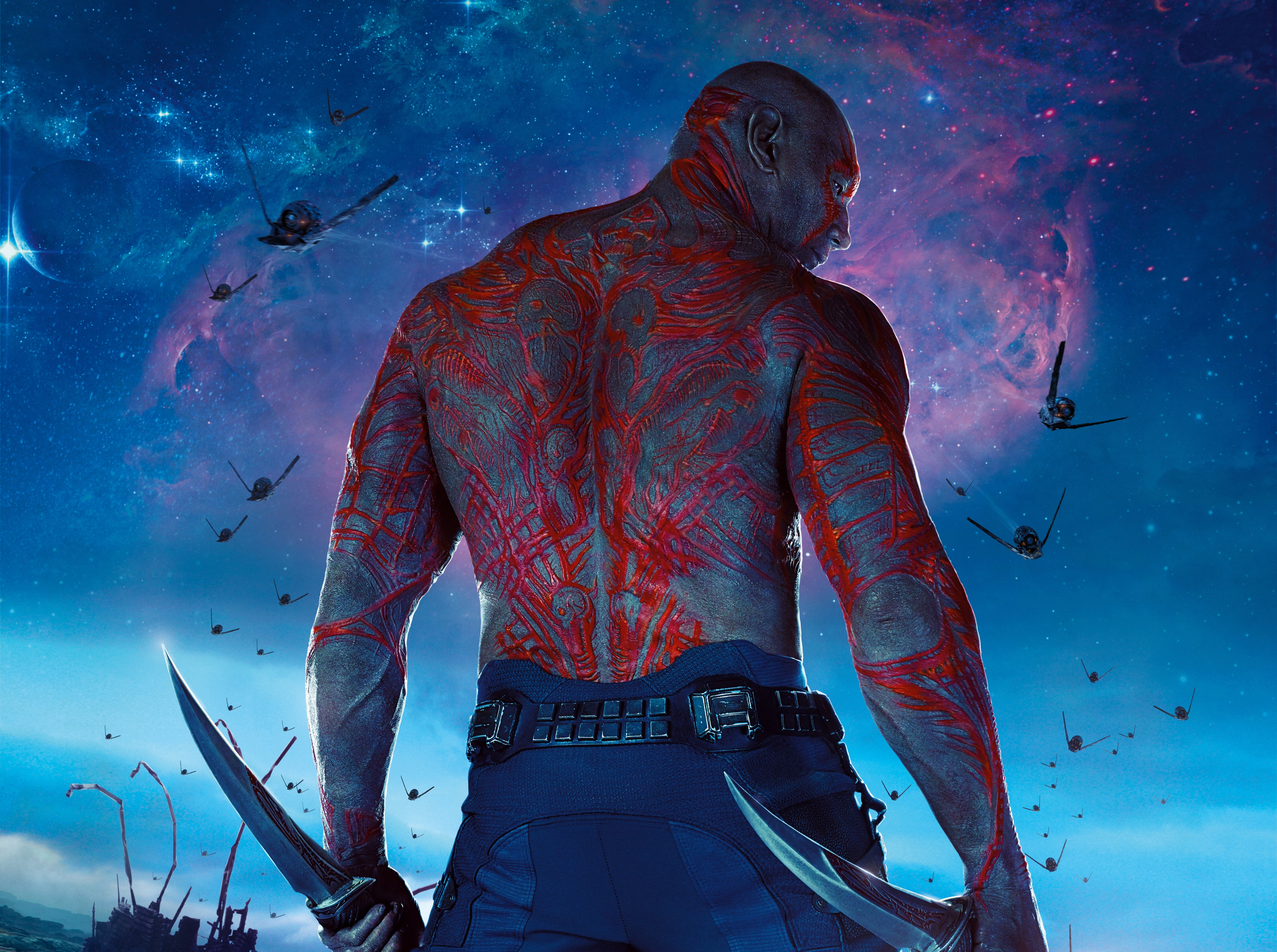 Movie, destroyer, Superhero, weapon, guardians of the galaxy, lifestyles, Dave Bautista, standing, performance, arts culture and entertainment, adult, front view, HD Wallpaper