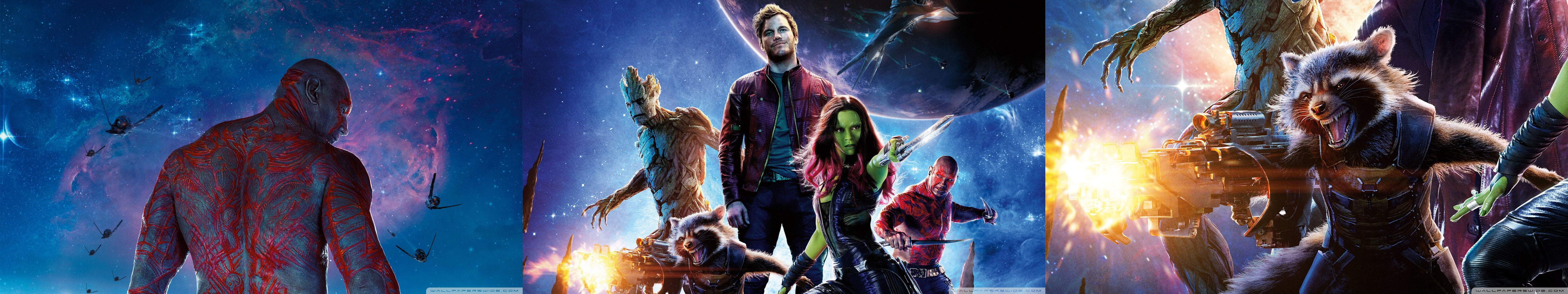 destructeur, gamora, galaxy, mark, drax, pratt, screen, monitor, michael, lord, " chris", multi, cooper, multiple, bradley, triple, bautista, star, the, HD Wallpaper