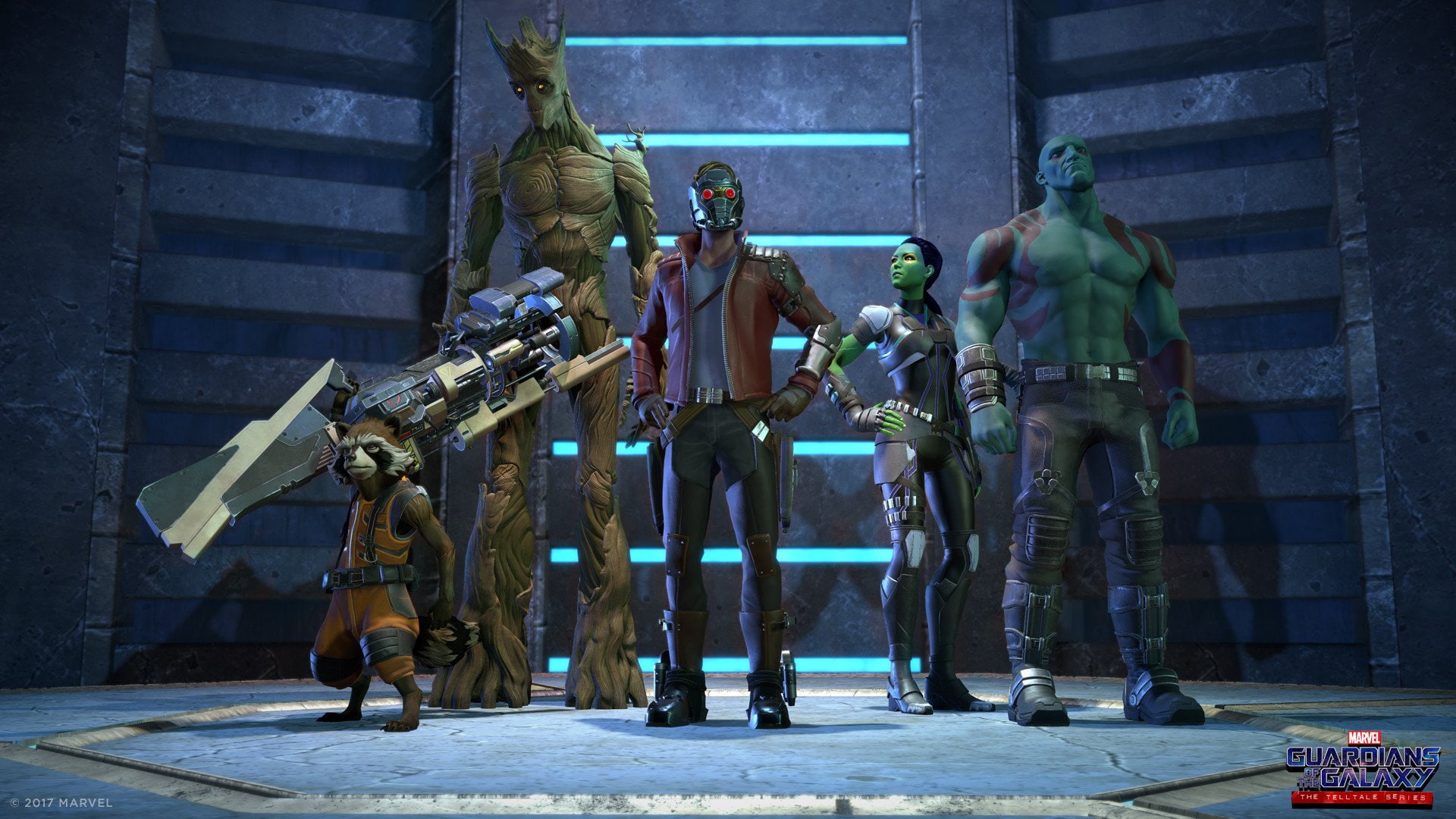 Rocket Raccoon, Drax The Destroyer, Guardians of the Galaxy, Guardians of the Galaxy: The Telltale Series, Groot, Video Game, 1080P, Star Lord, Gamora, HD Wallpaper