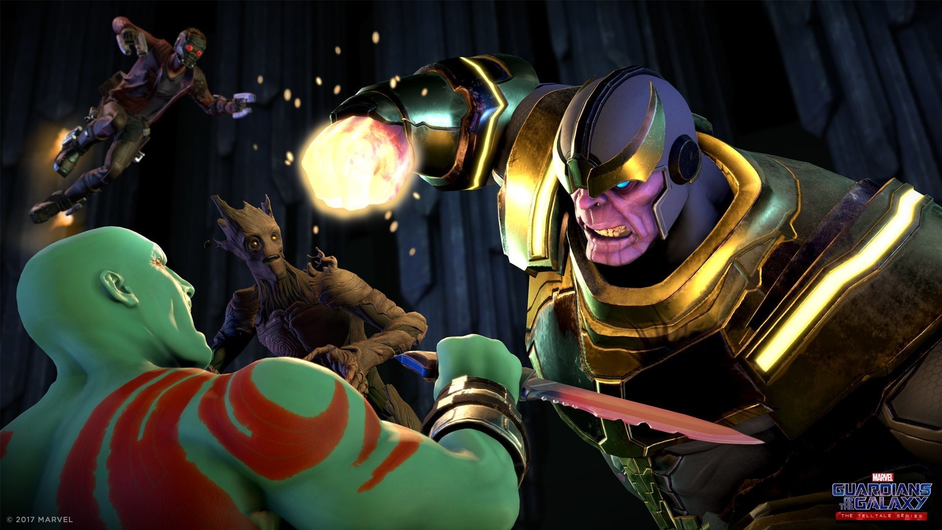 Groot, Guardians of the Galaxy: The Telltale Series, Drax The Destroyer, Star Lord, 1080P, Thanos, Video Game, HD Wallpaper