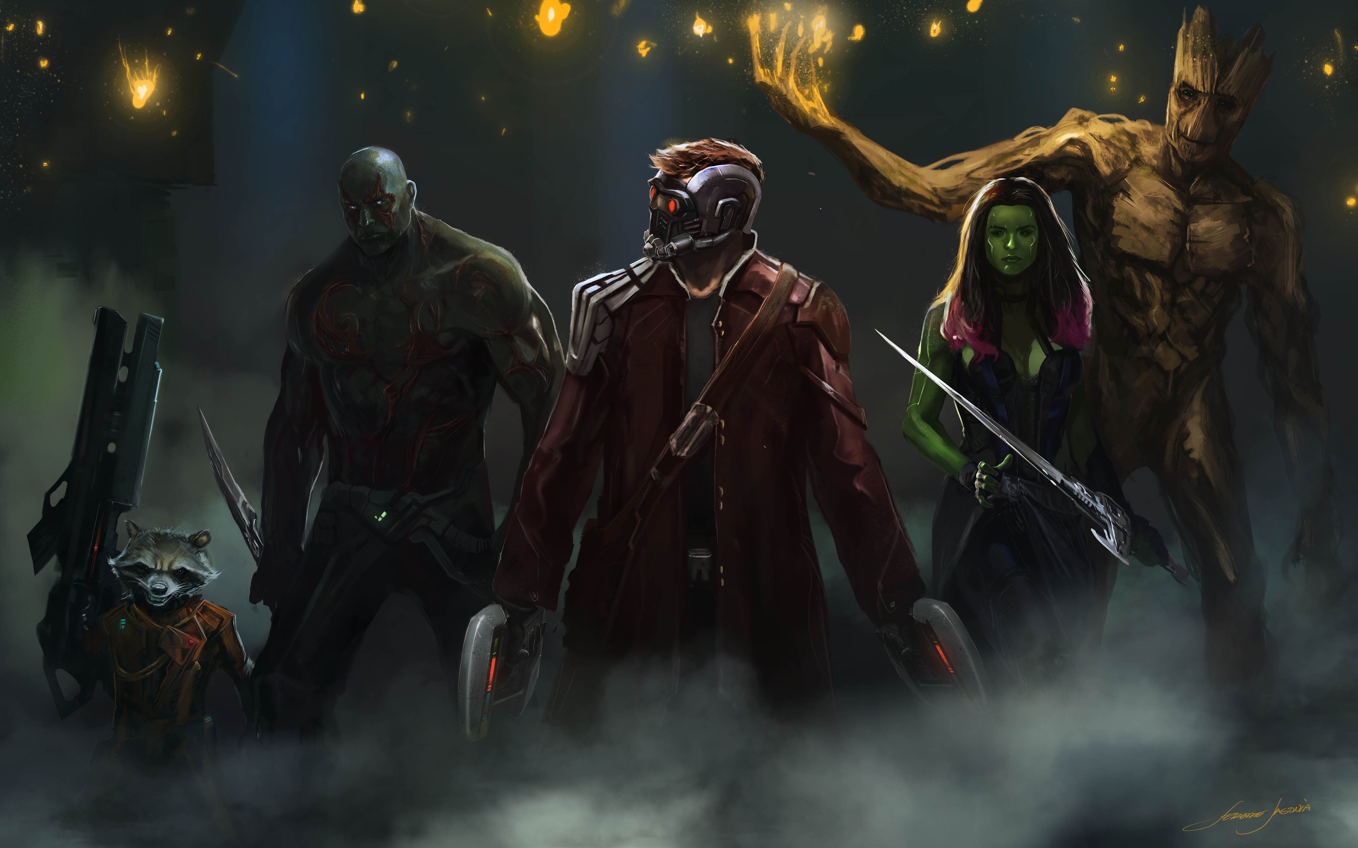 night, crowd, occupation, groot, 4K, arts culture and entertainment, aggression, standing, real people, artwork, men, star lord, 4k, people, stage, hd, HD Wallpaper