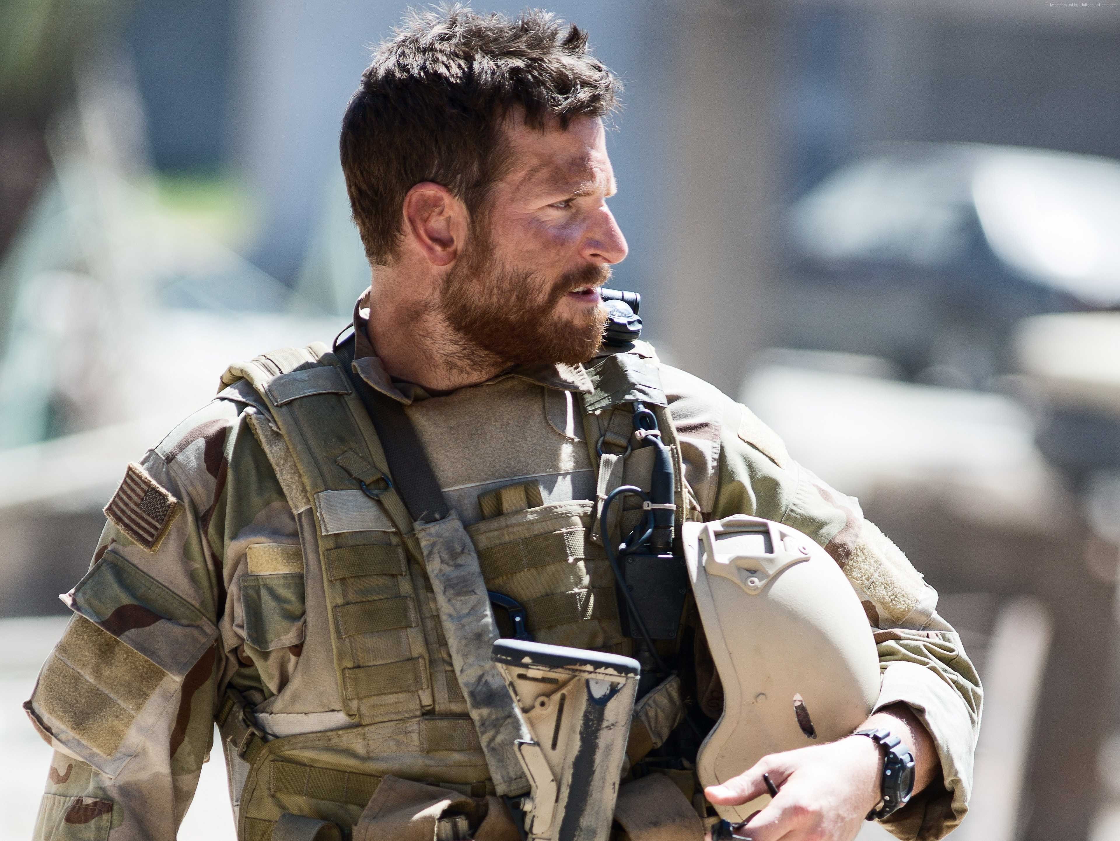 USA, biographical, American Sniper, US Army, Bradley Cooper, Academy Awards, Sienna Miller, war, 4K, Best Movies of 2015, Chris Kyle, HD Wallpaper