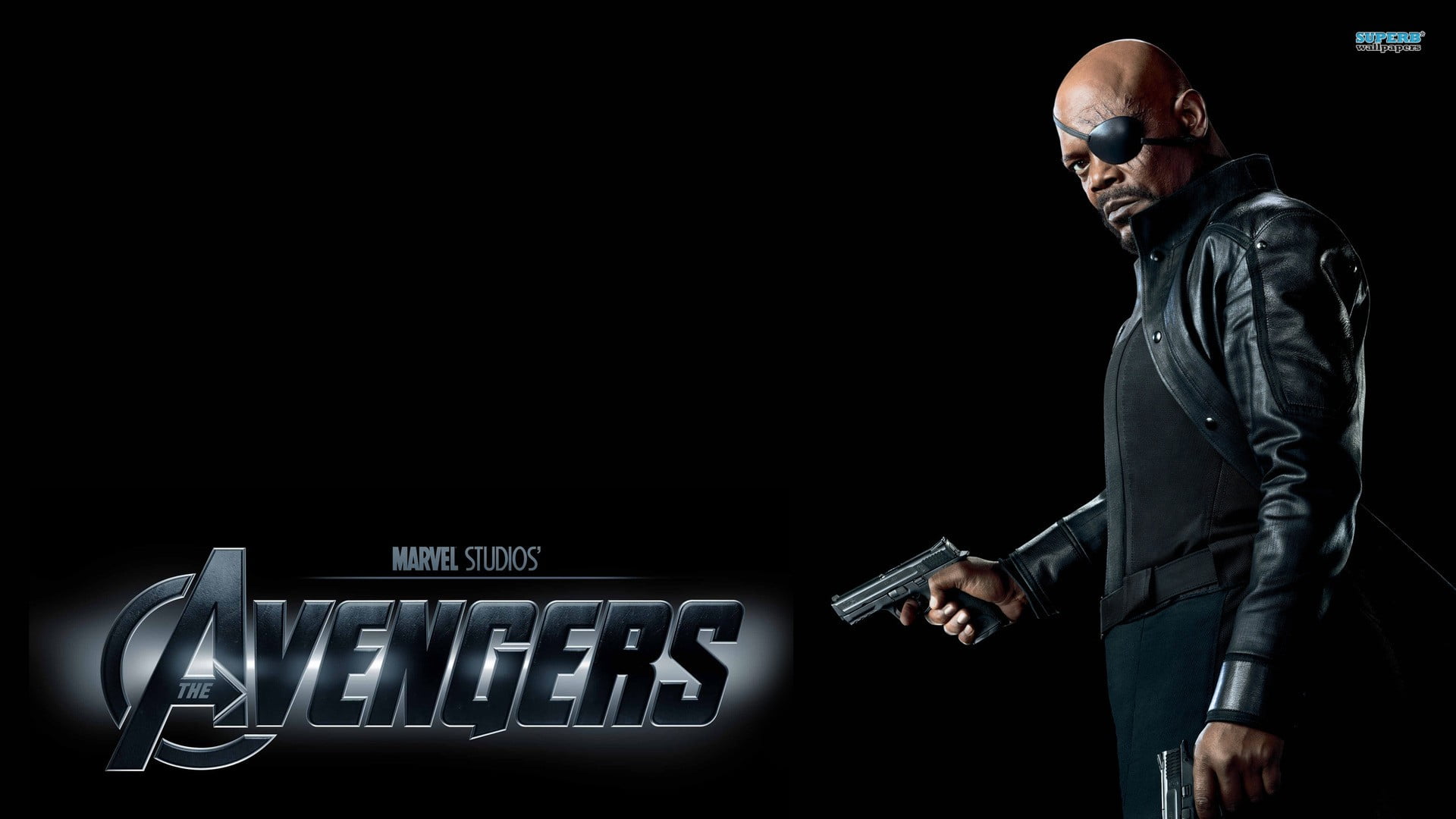 communication, indoors, business, social issues, gun, illuminated, Samuel L. Jackson, one person, crime, studio shot, black background, 1080P, HD Wallpaper