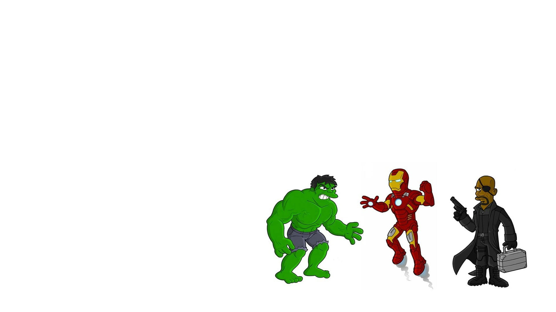 toy, men, The Simpsons, copy space, indoors, young men, people, adult, studio shot, green color, creativity, Iron Man, group of people, cut out, HD Wallpaper