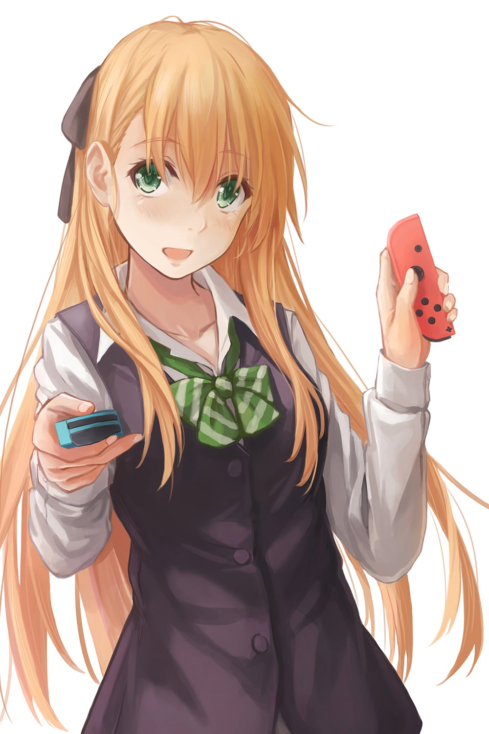 emotion, hair, smiling, gamers!, clothing, portrait, blond hair, 720P, females, celebration, anime girls, Karen Tendou, fashion, disguise, adult, hairstyle, Phone HD Wallpaper