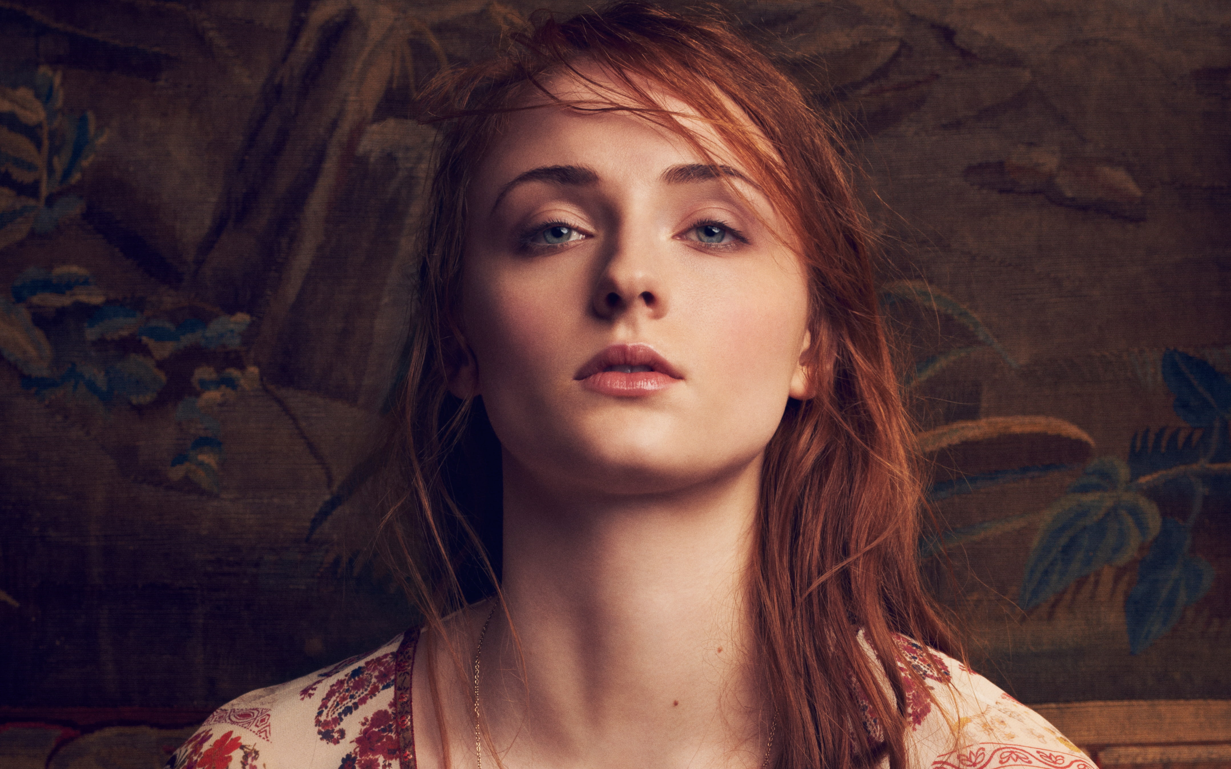 contemplation, front view, young adult, one person, looking at camera, fashion, young women, women, close-up, indoors, Turner, 4K, Sophie, k, hair, portrait, HD Wallpaper