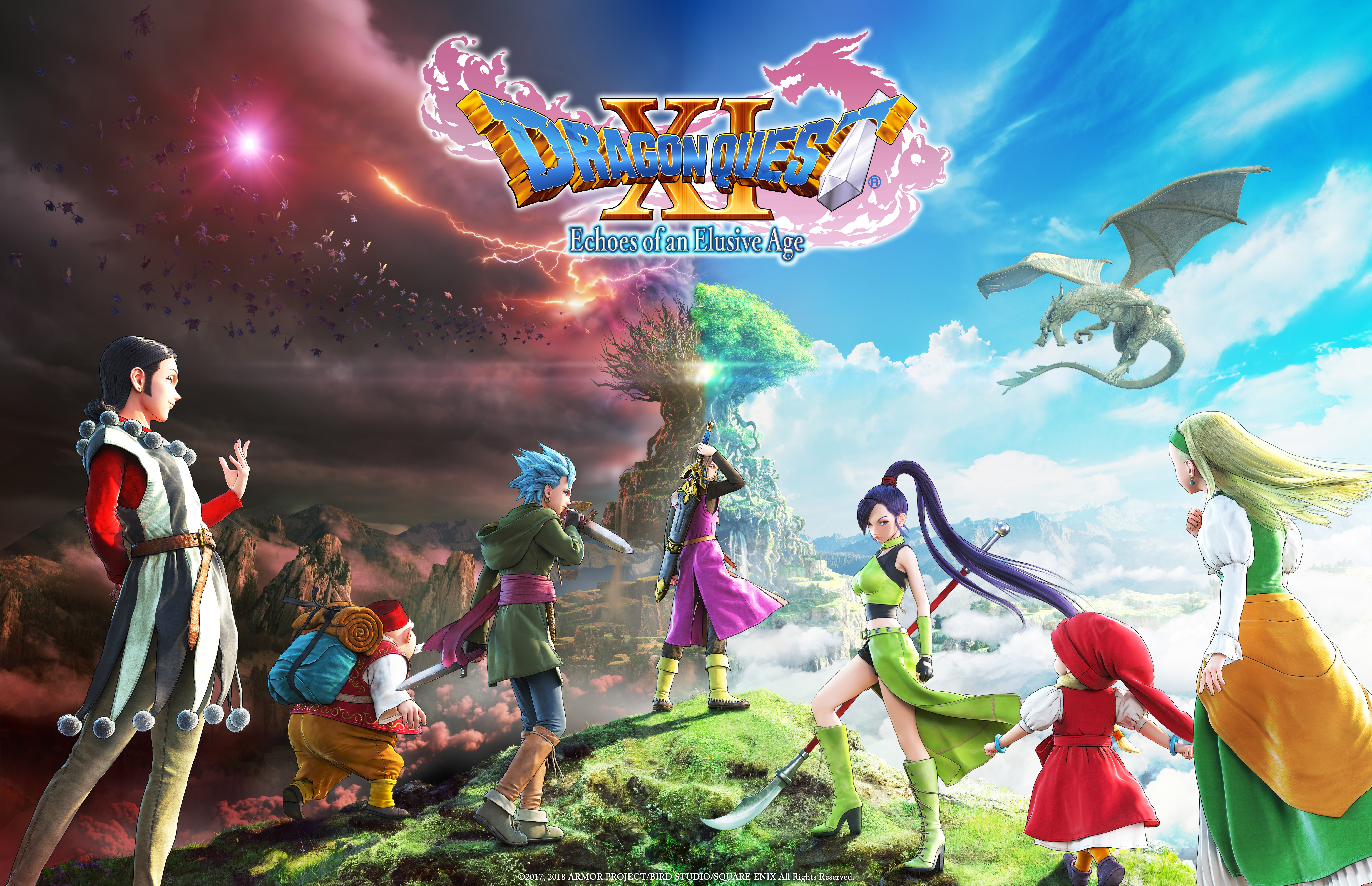 cloud - sky, medium group of people, adult, hd, 8K, sky, dragon quest xi, group, 8k, 2018 games, women, real people, females, people, group of people, HD Wallpaper