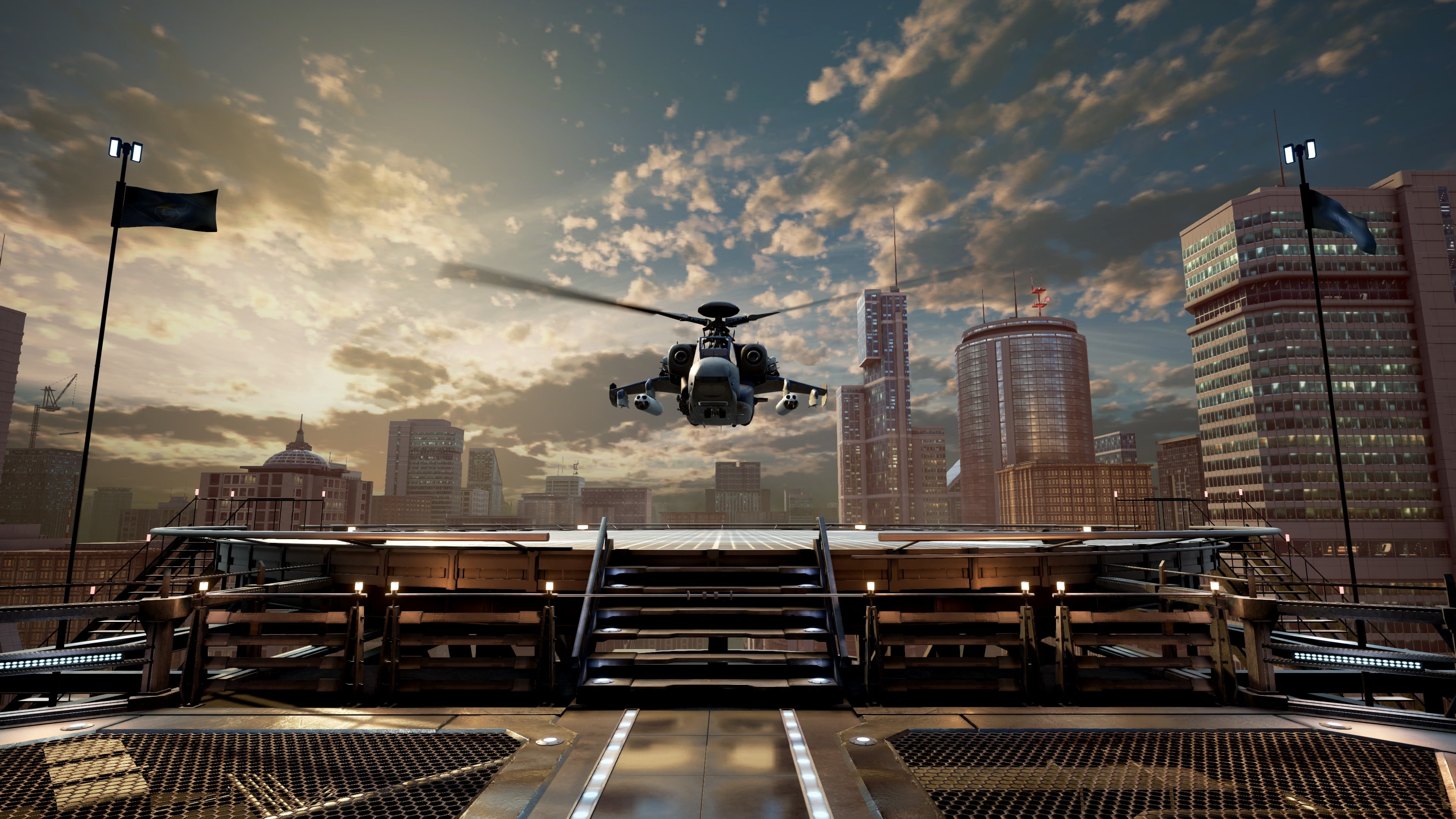 building, tekken 7, office, city, travel destinations, landscape, outdoors, hd, nature, helicopter, ps games, financial district, 4K, architecture, games, HD Wallpaper