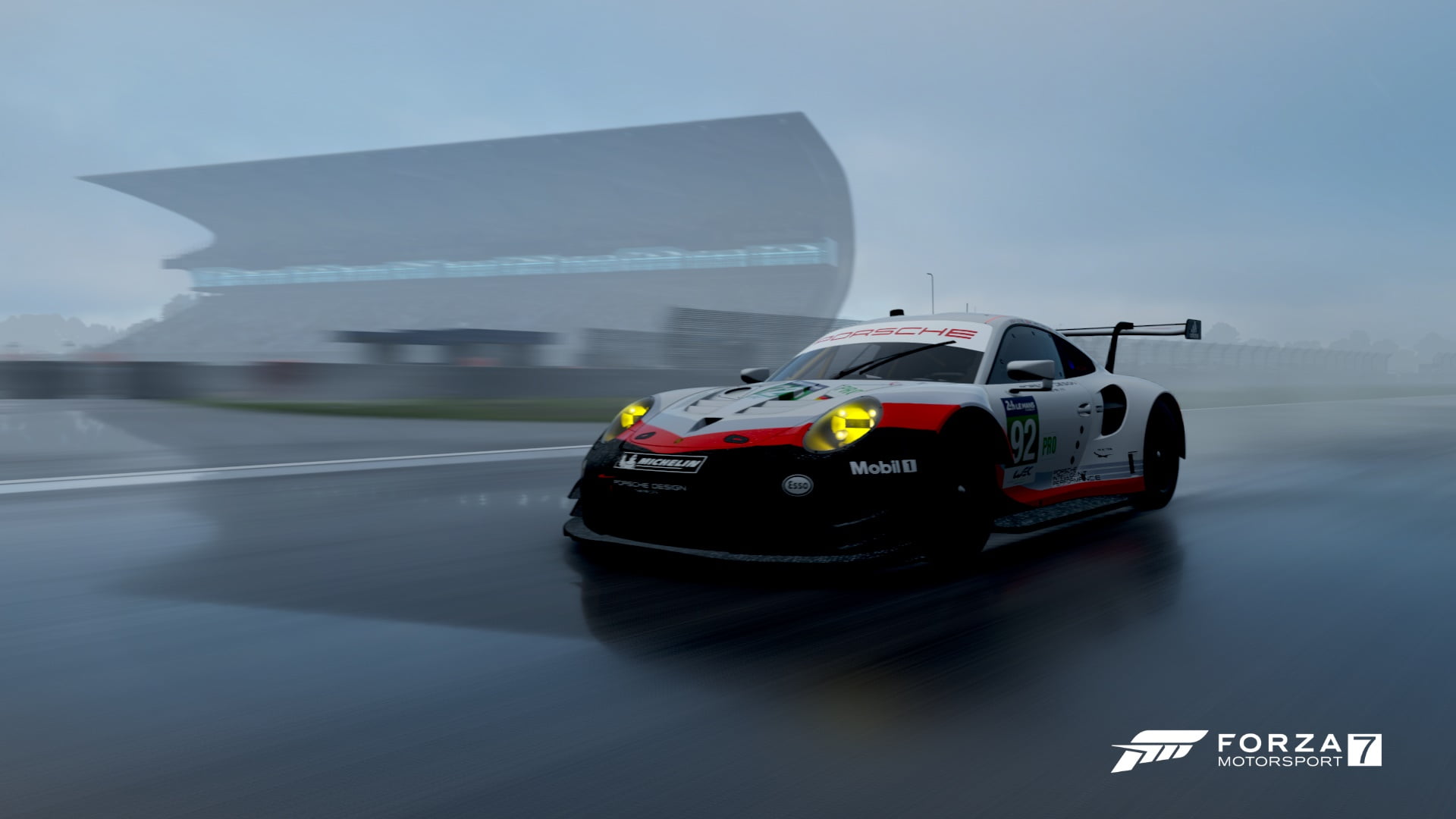 Forza Motorsport 7, Forza Motorsport, motor vehicle, car, number, nautical vessel, sign, racecar, 1080P, mode of transportation, nature, motion, Porsche, HD Wallpaper